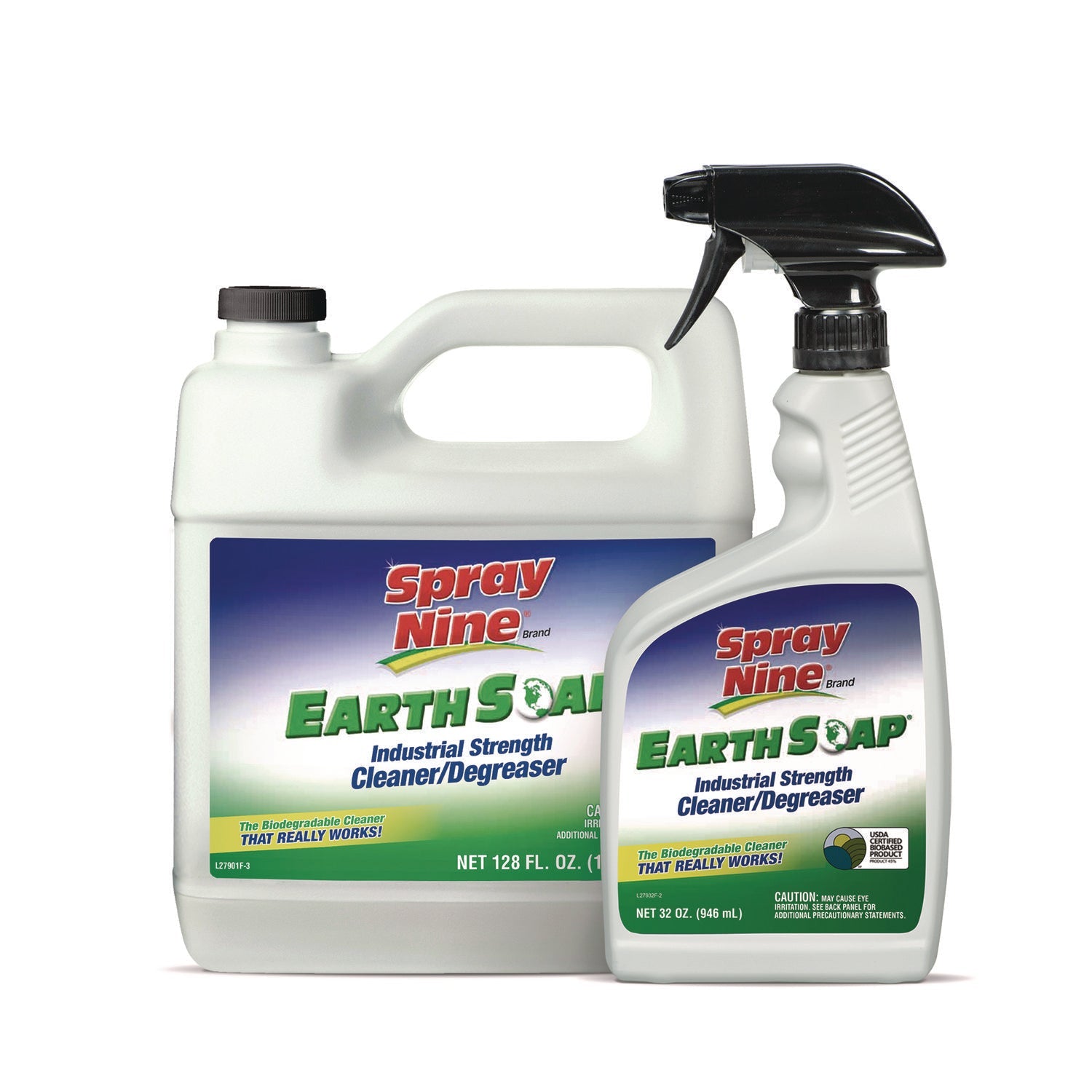 Spray Nine® Earth Soap Concentrated Cleaner/Degreaser, 1 gal Bottle, 4/Carton
