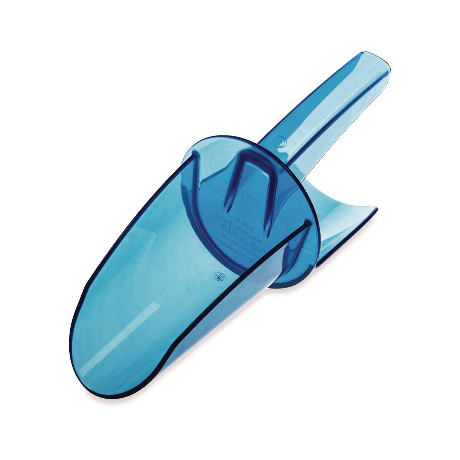 San Jamar® Saf-T-Scoop and Guardian System for Ice Machines, 12 oz to 16 oz Ice Scoop, Transparent Blue, 50/Carton - Bloom Skins