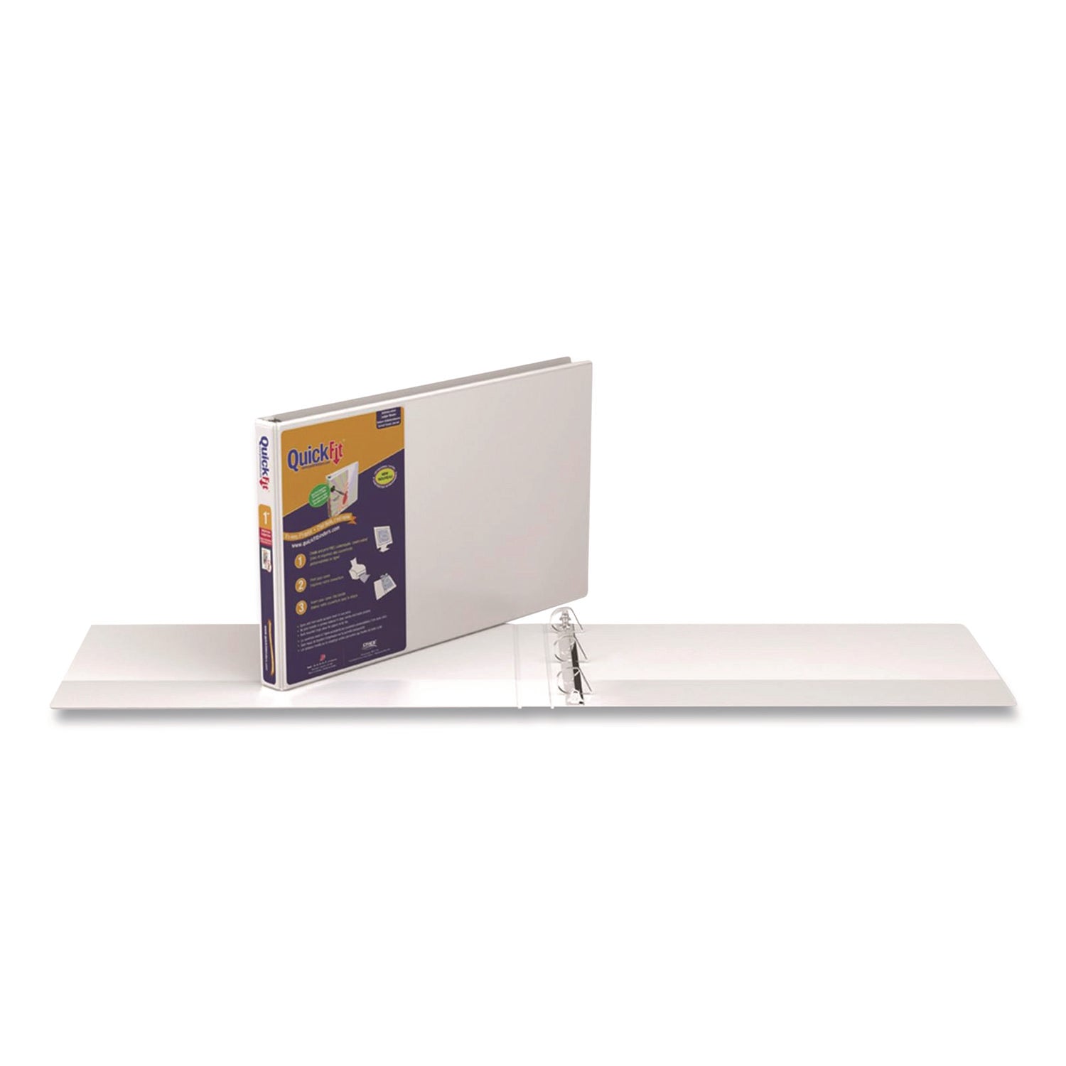 Stride Quickfit Ledger D-Ring View Binder, 3 Rings, 1" Capacity, 11 X 17, White - Bloom Skins