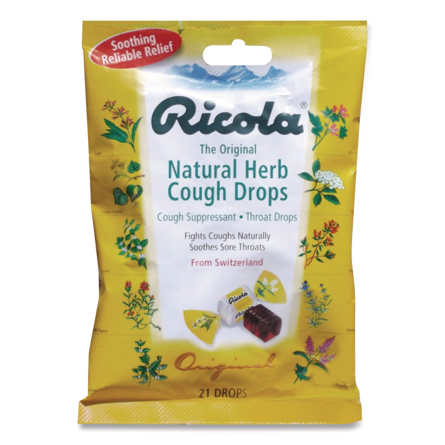 Ricola® Cough Drops, Original Herb, 21/Pack