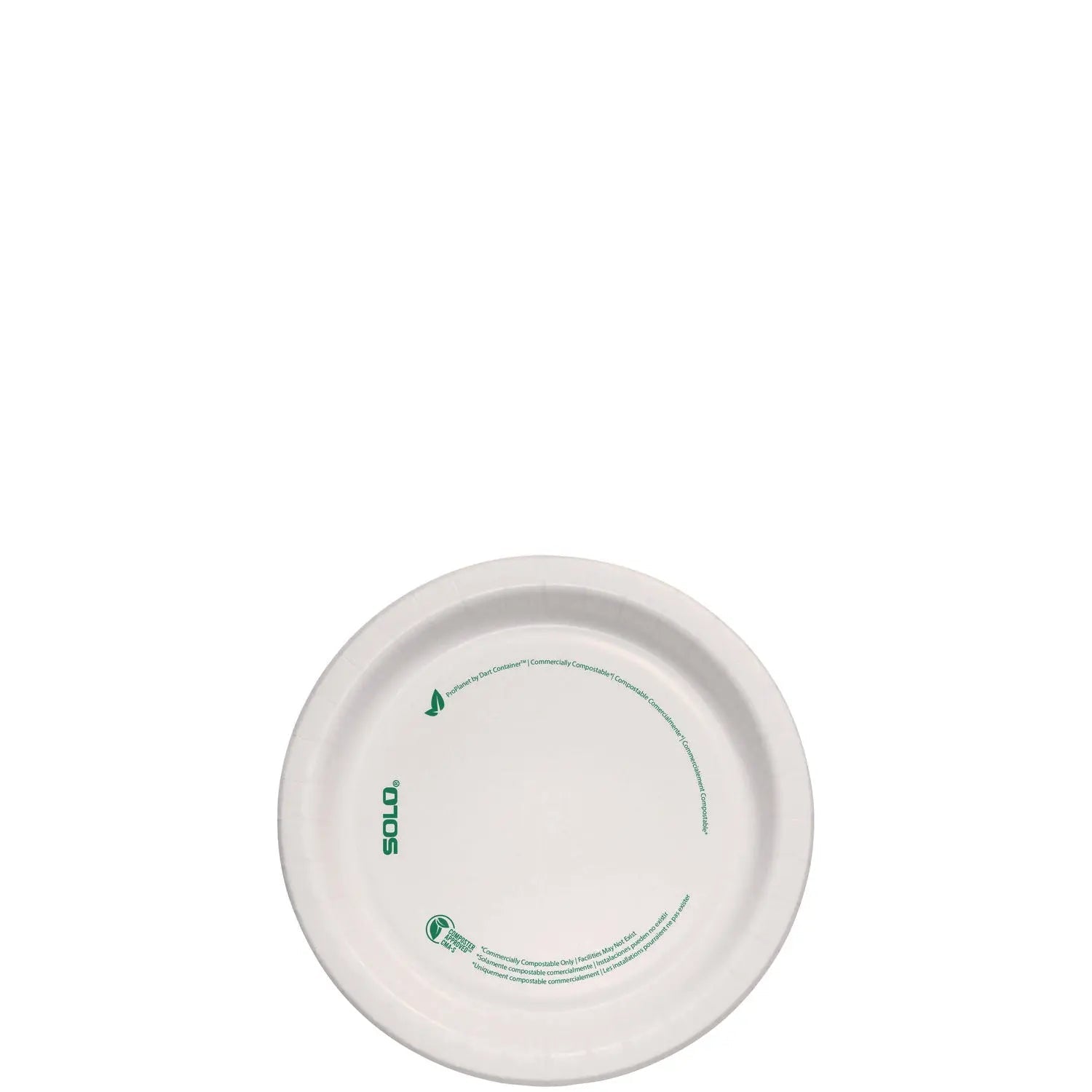 SOLO® Compostable Paper Dinnerware, ProPlanet Seal, Plate, 6" dia, White, 500/Carton
