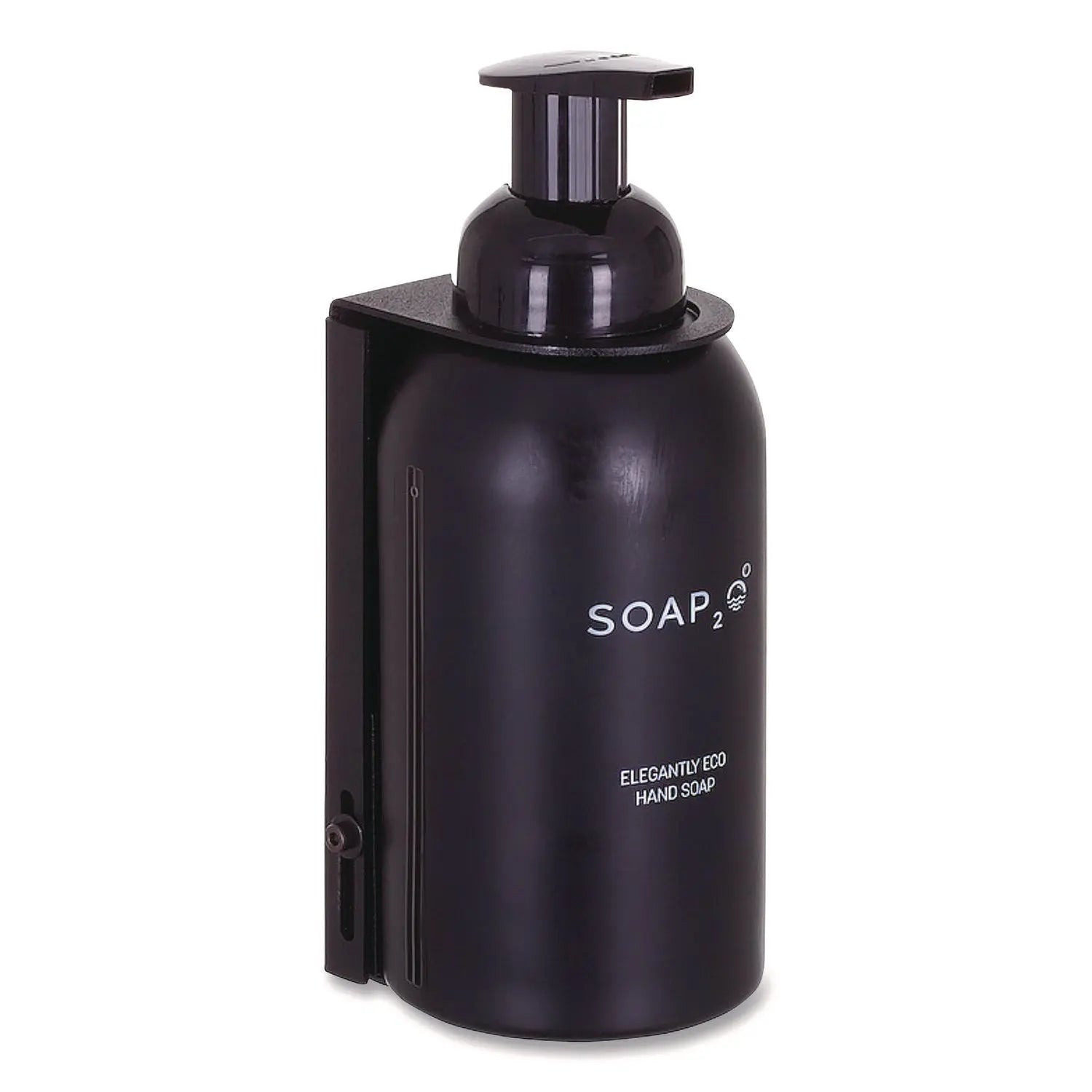 SOAP2O Eco Glass Bottle Soap Dispenser, 350 mL, Black