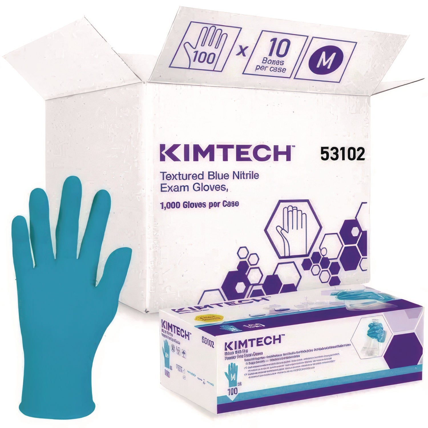 Kimtech™ Smooth Nitrile Exam Gloves, Powder-Free, Medium, Blue, 100/Box, 10 Boxes/Carton