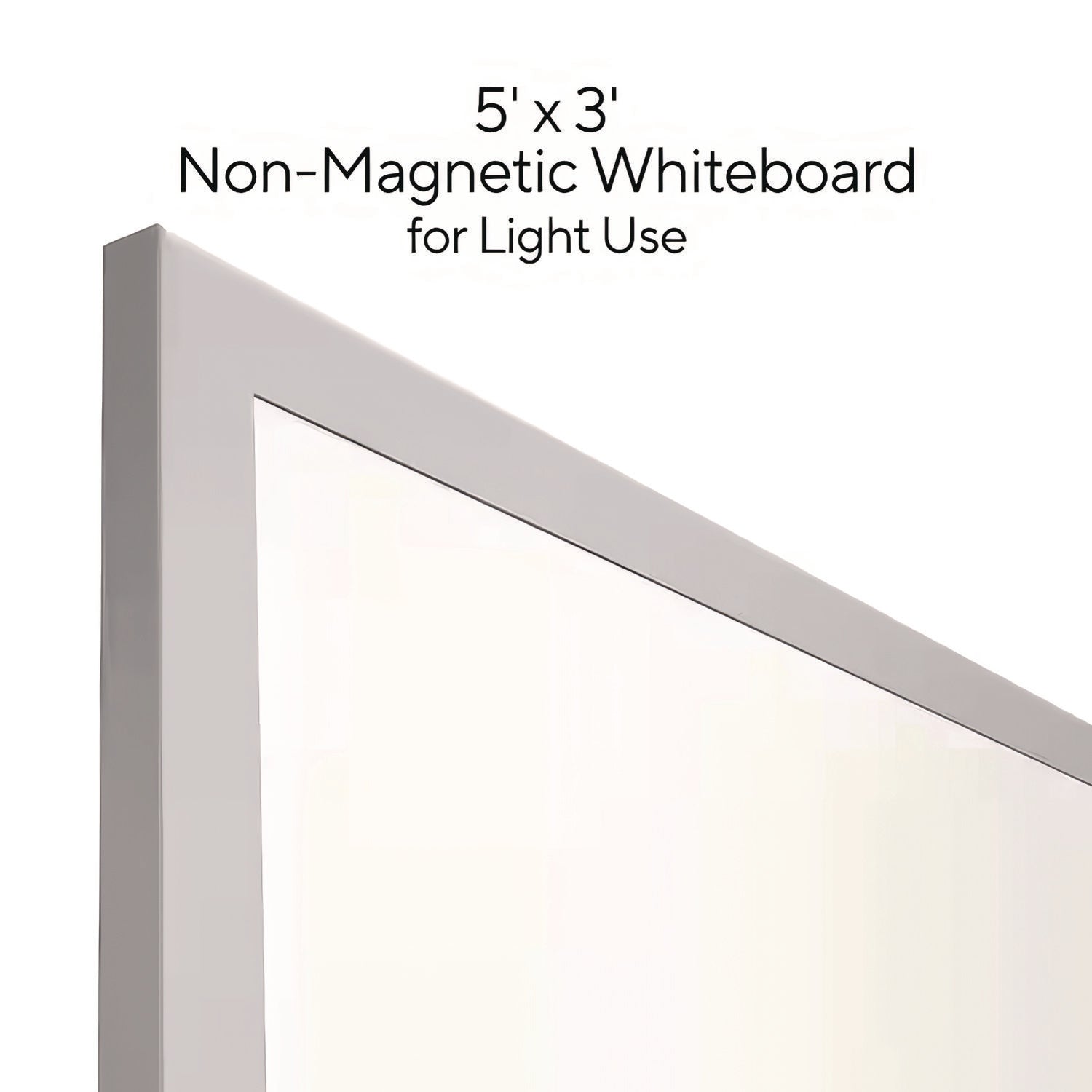 TRU RED™ Melamine Dry Erase Board, 60" x 36", White Surface, Gray/Natural Aluminum Frame
