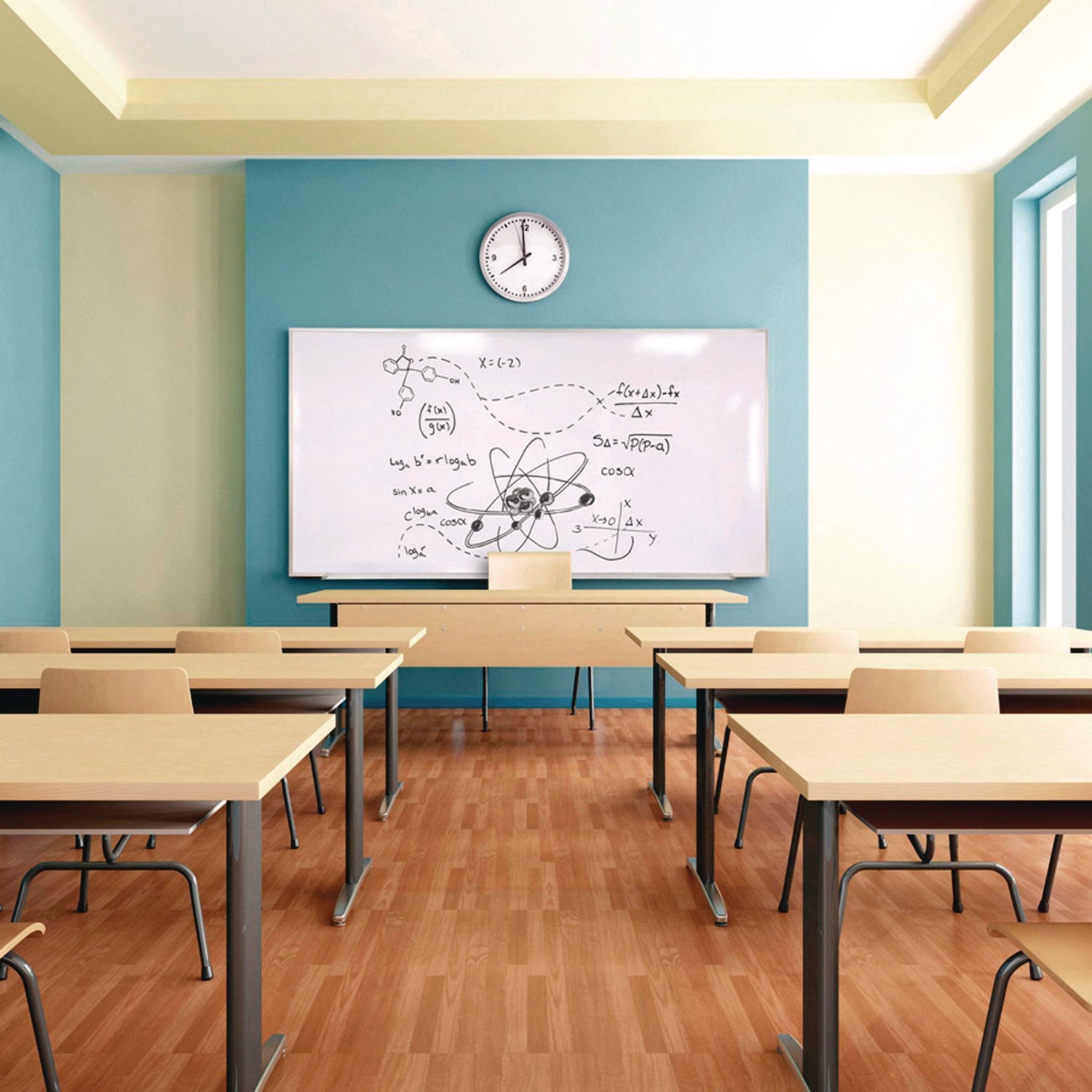 Ghent M1 Porcelain Magnetic Whiteboard, 87.91" x 48.5", White Surface, Satin Aluminum Frame