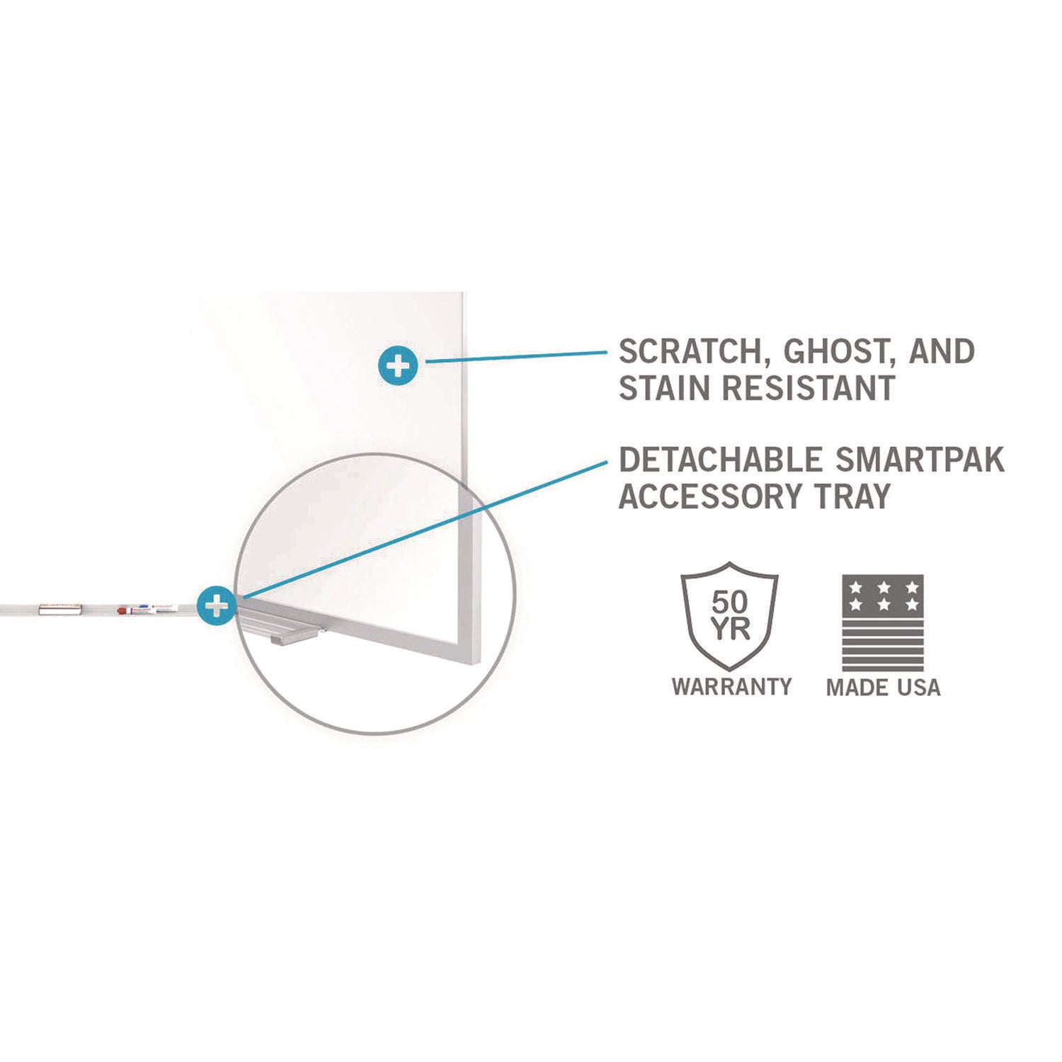 Ghent Two-Piece M1 Porcelain Magnetic Whiteboard, 144.5" x 48.5", White Surface, Satin Aluminum Frame