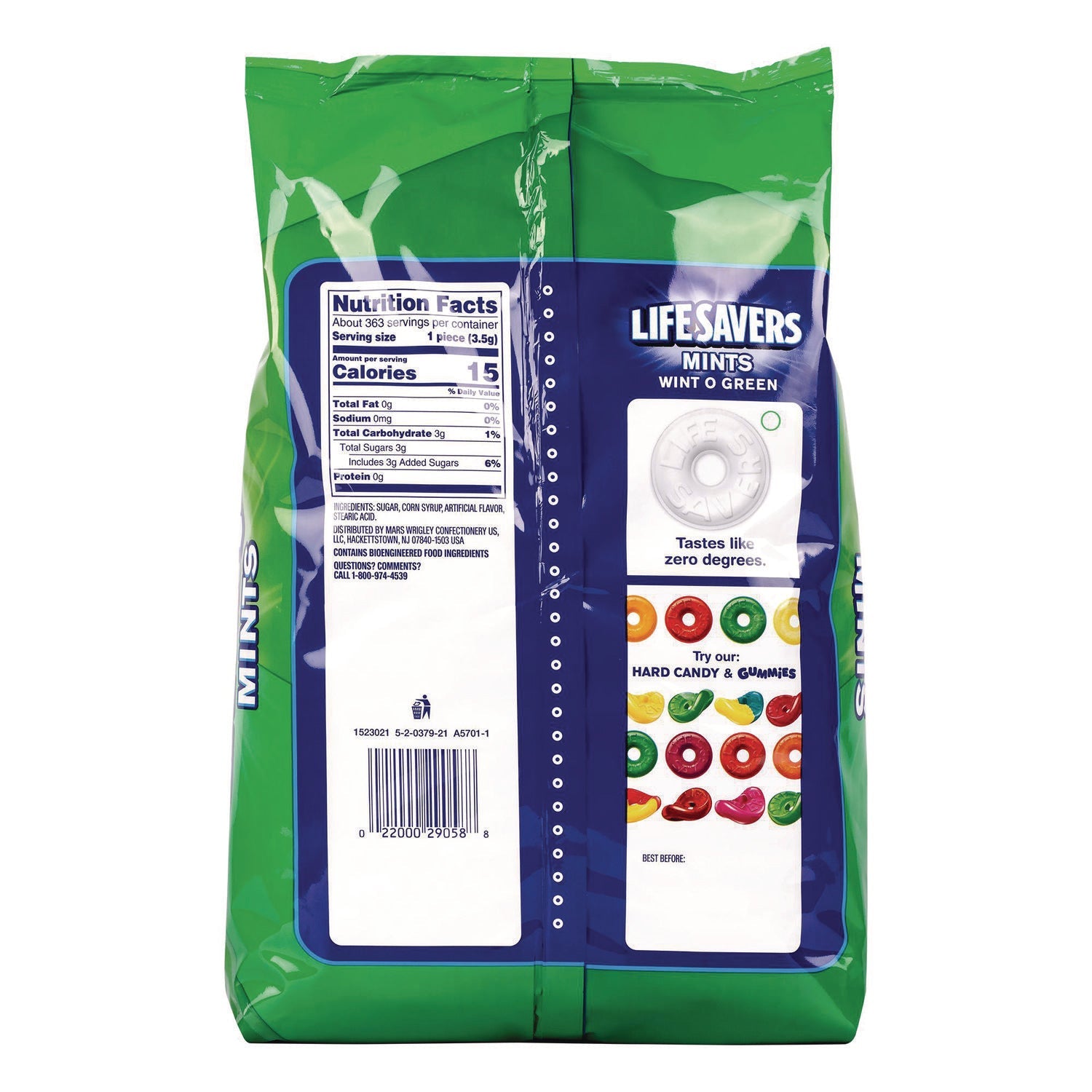 LifeSavers® Hard Candy Mints, Party Size, Wint-O-Green, Individually Wrapped, 44.93 oz Bag - Bloom Skins