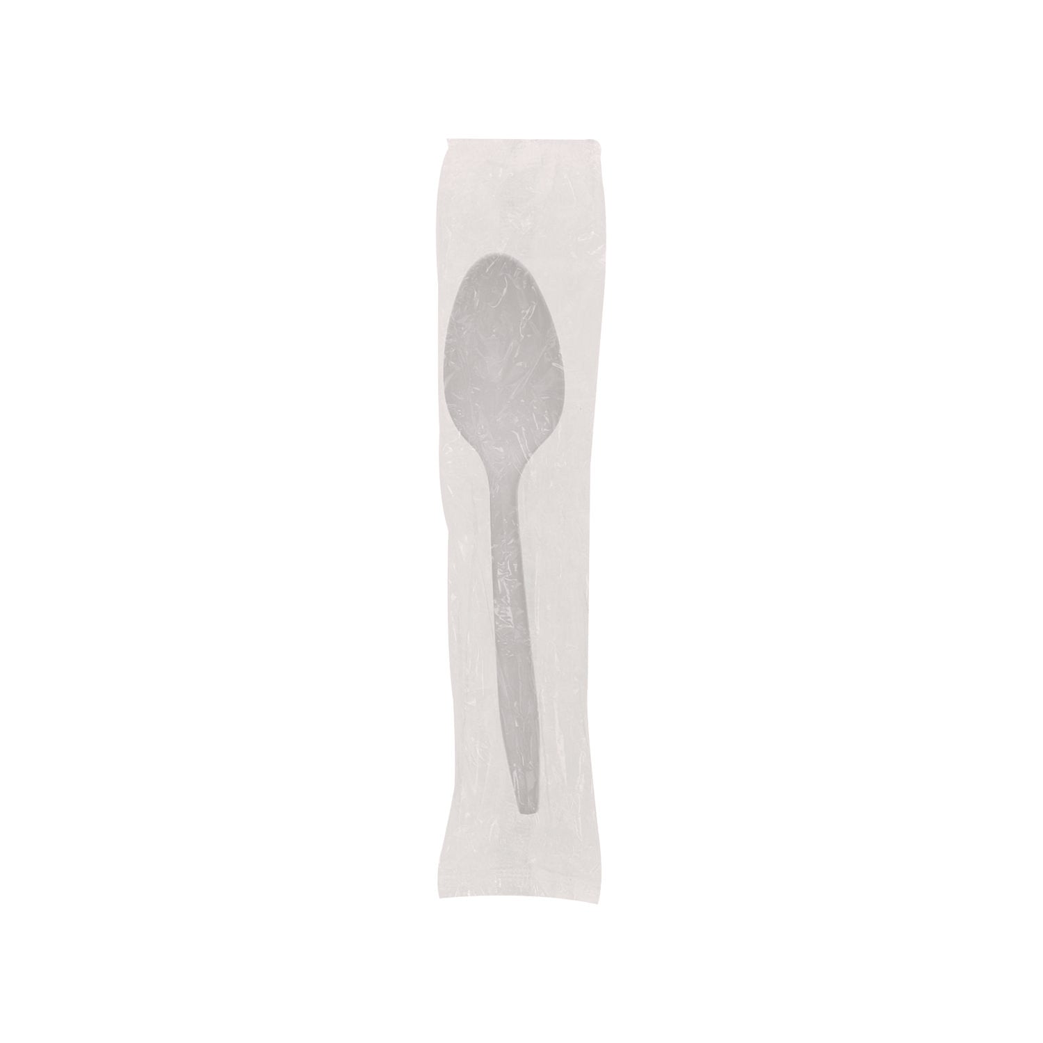 Pactiv Evergreen Fieldware Cutlery, Individually Wrapped, Mediumweight Spoon, Plastic, White, 1,000/Carton