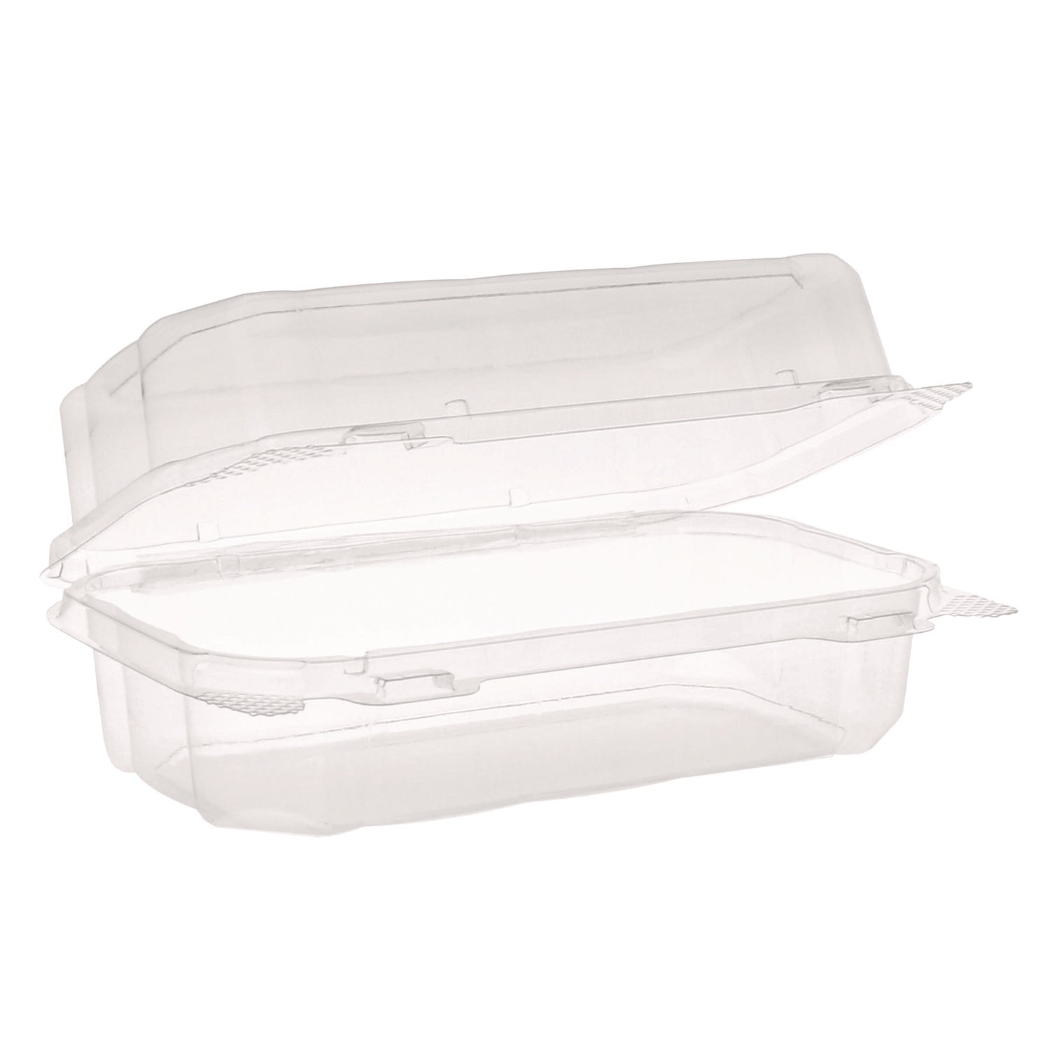Pactiv Evergreen Hoagie Hinged Lid Container, 9 x 5.5 x 3.2, Clear, Plastic, 220/Carton