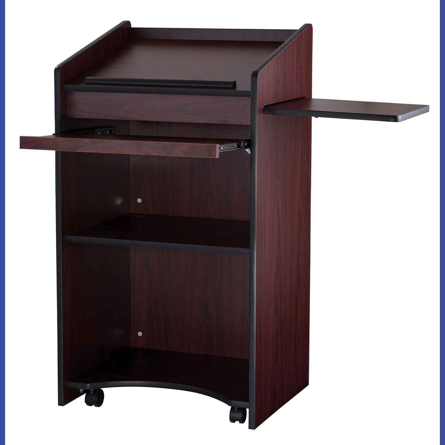 Oklahoma Sound® Aristocrat Non-Sound Lectern, 25 x 20 x 46, Mahogany