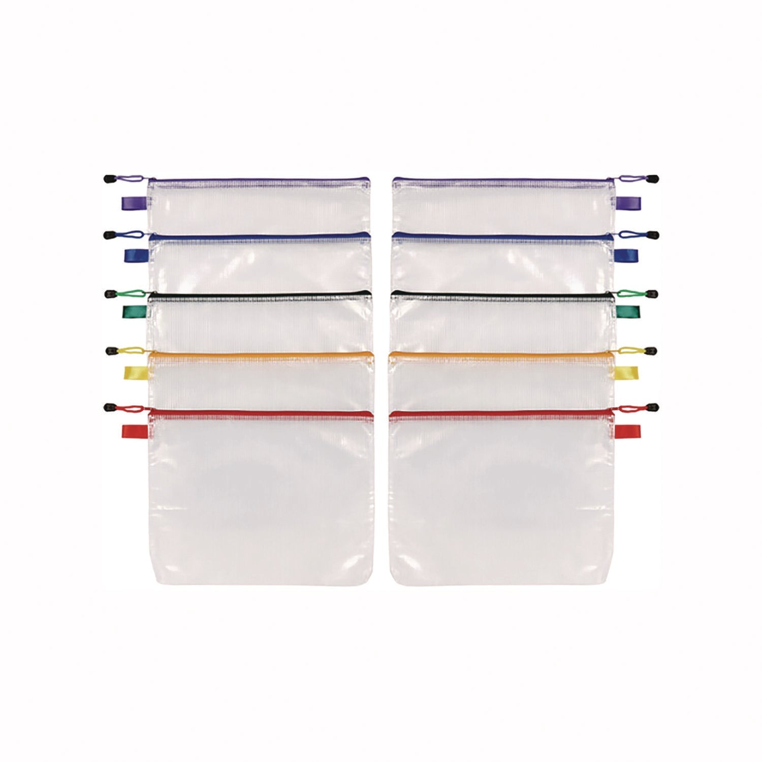 Oxford™ Poly Travel Pouch Set, 13.19" x 10.44", Assorted Colors, 10/Pack