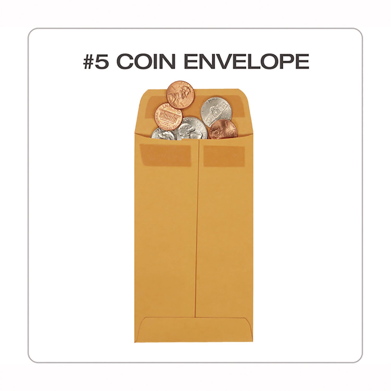 Quality Park™ Redi-Seal Coin and Small Parts Envelope, #5, Square Flap, Redi-Seal Adhesive Closure, 3.13 x 5.25, Brown Kraft, 500/Box