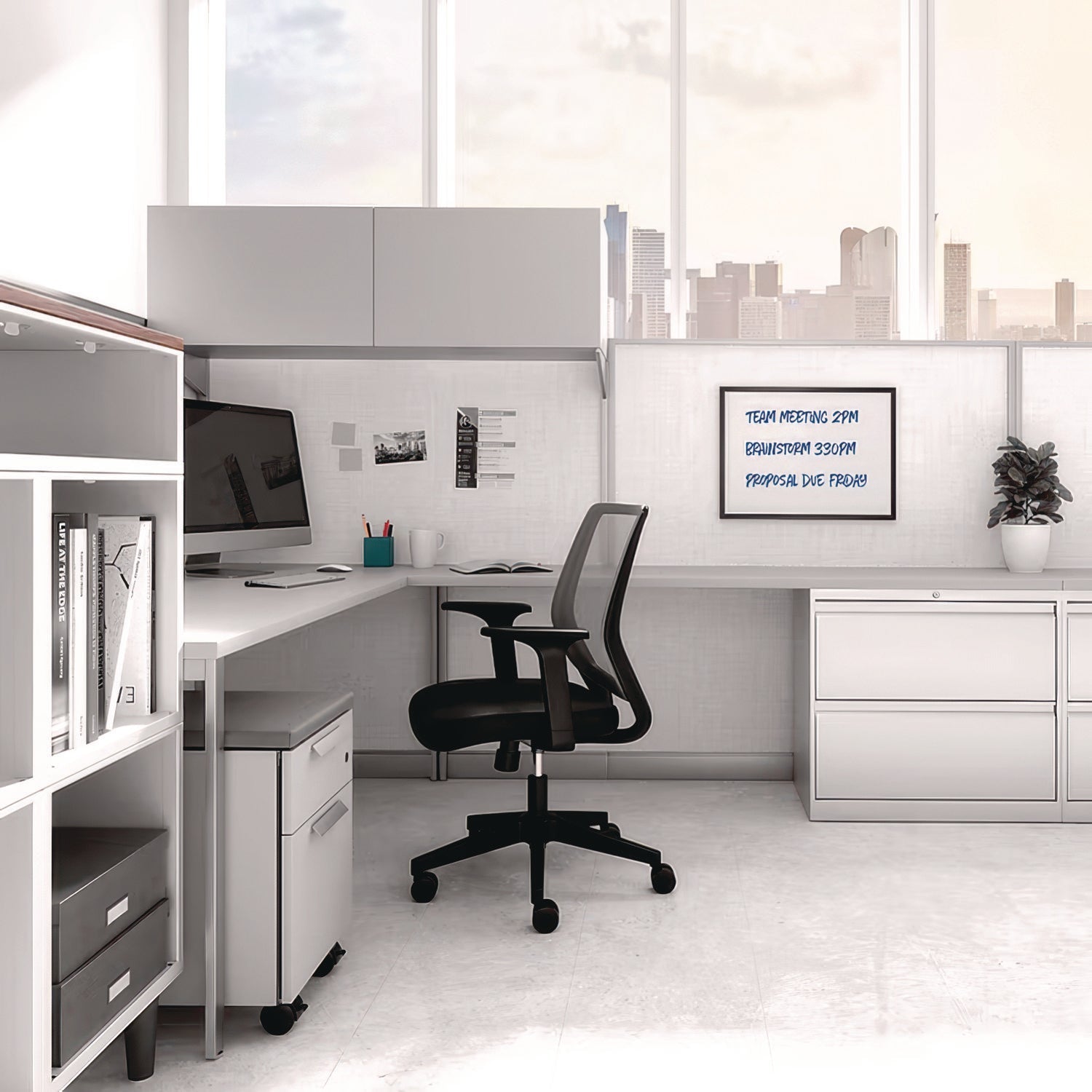 TRU RED™ Melamine Dry Erase Board, 24" x 18", White Surface, Black Aluminum Frame