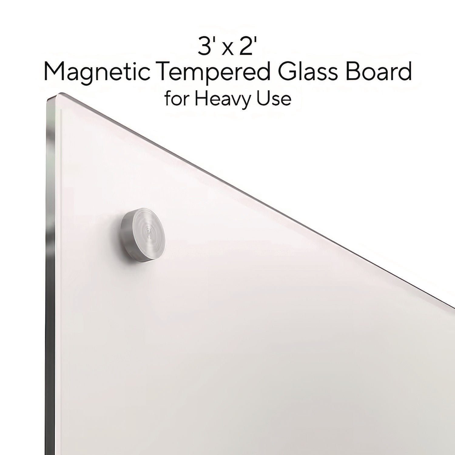 TRU RED™ Magnetic Tempered Glass Dry Erase Board, 36" x 24", White Surface
