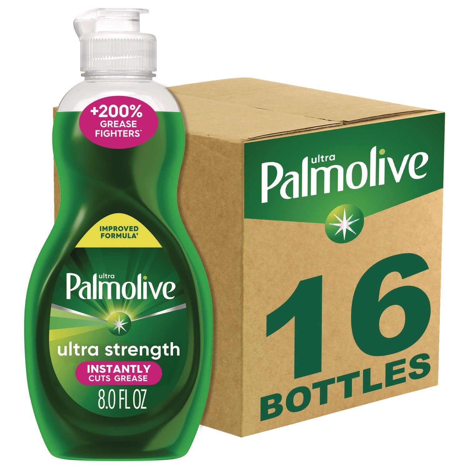 Ultra Palmolive® Dishwashing Liquid, Fresh Scent, 8 oz. Bottle, 16/Carton