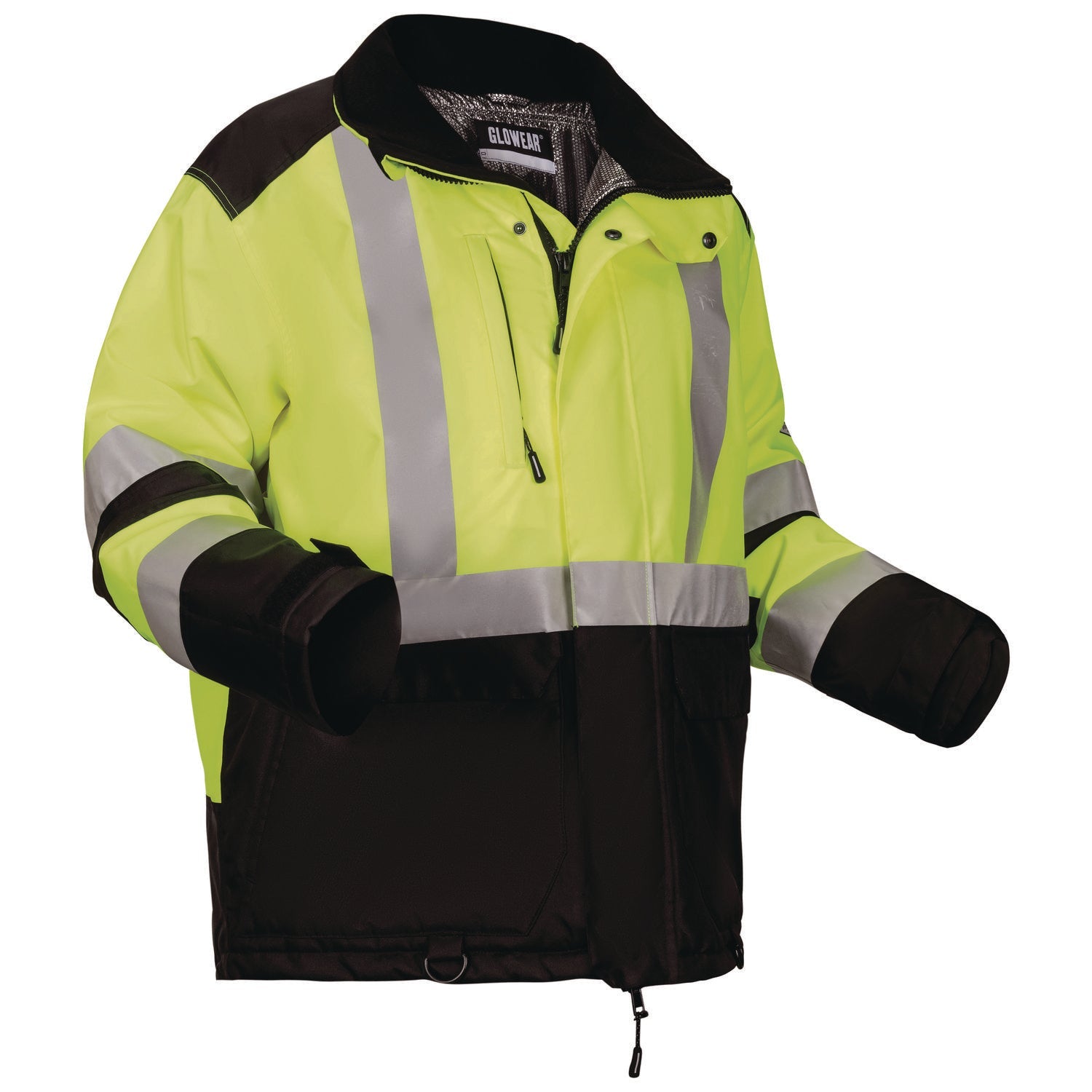 ergodyne® GloWear Class 3 Hi-Vis Winter Jacket with AmpliFIRE Heat Reflective Lining, Medium, Lime