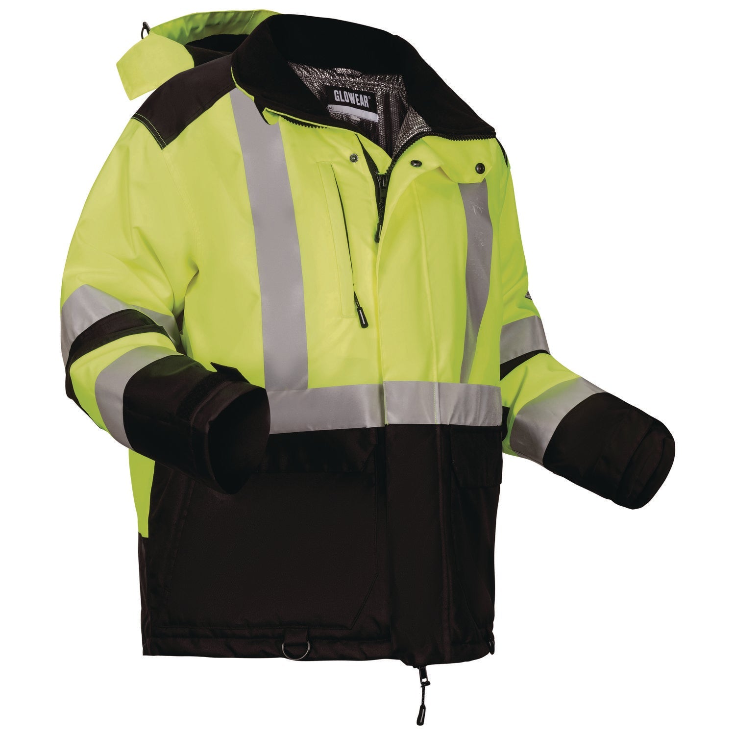 ergodyne® GloWear Class 3 Hi-Vis Winter Jacket with AmpliFIRE Heat Reflective Lining, X-Large, Lime