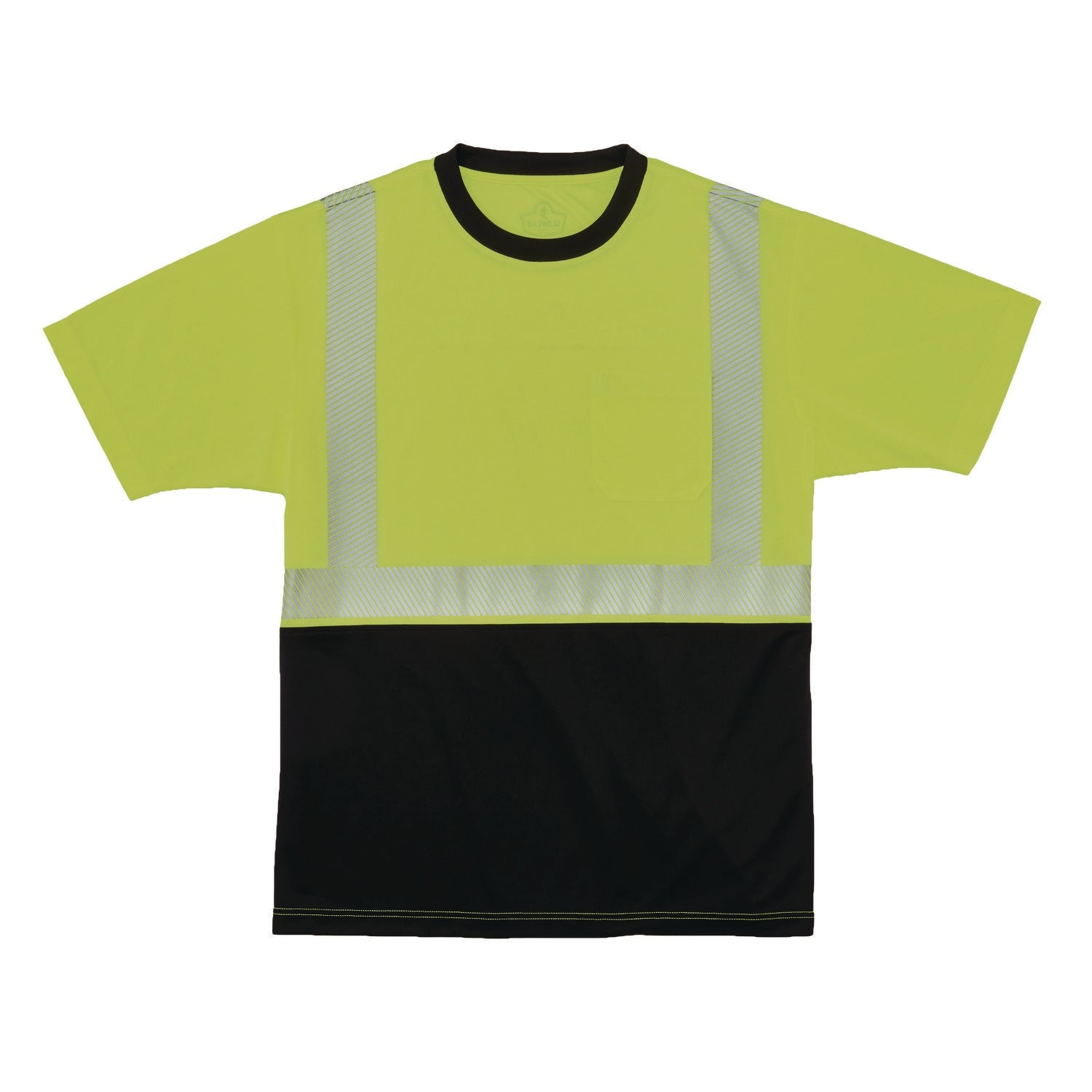 ergodyne® GloWear 8280BK Class 2 Performance T-Shirt with Black Bottom, 9X-Large Long, Lime