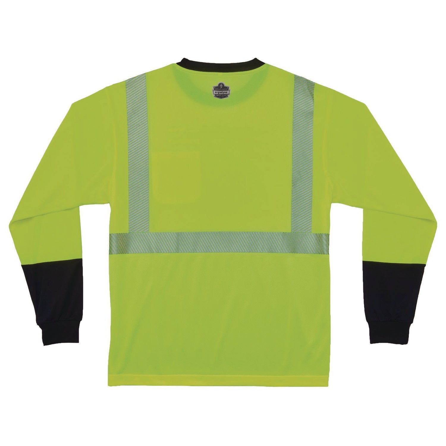 ergodyne® GloWear 8281BK Class 2 Long Sleeve Shirt with Black Bottom, X-Large Long, Lime