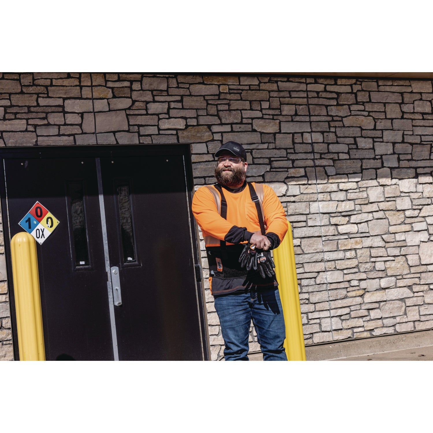 ergodyne® GloWear 8281BK Class 2 Long Sleeve Shirt with Black Bottom, X-Small, Orange