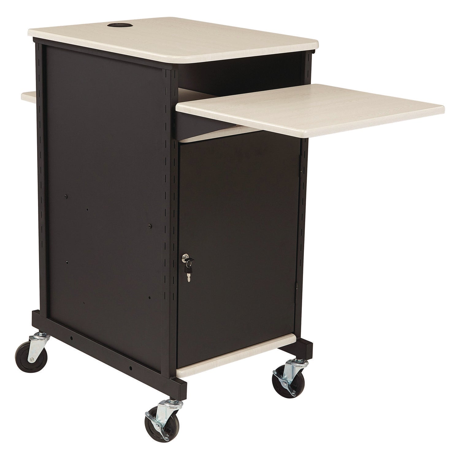 Oklahoma Sound® Jumbo Presentation Cart, 21 x 33 x 40, Ivory/Black