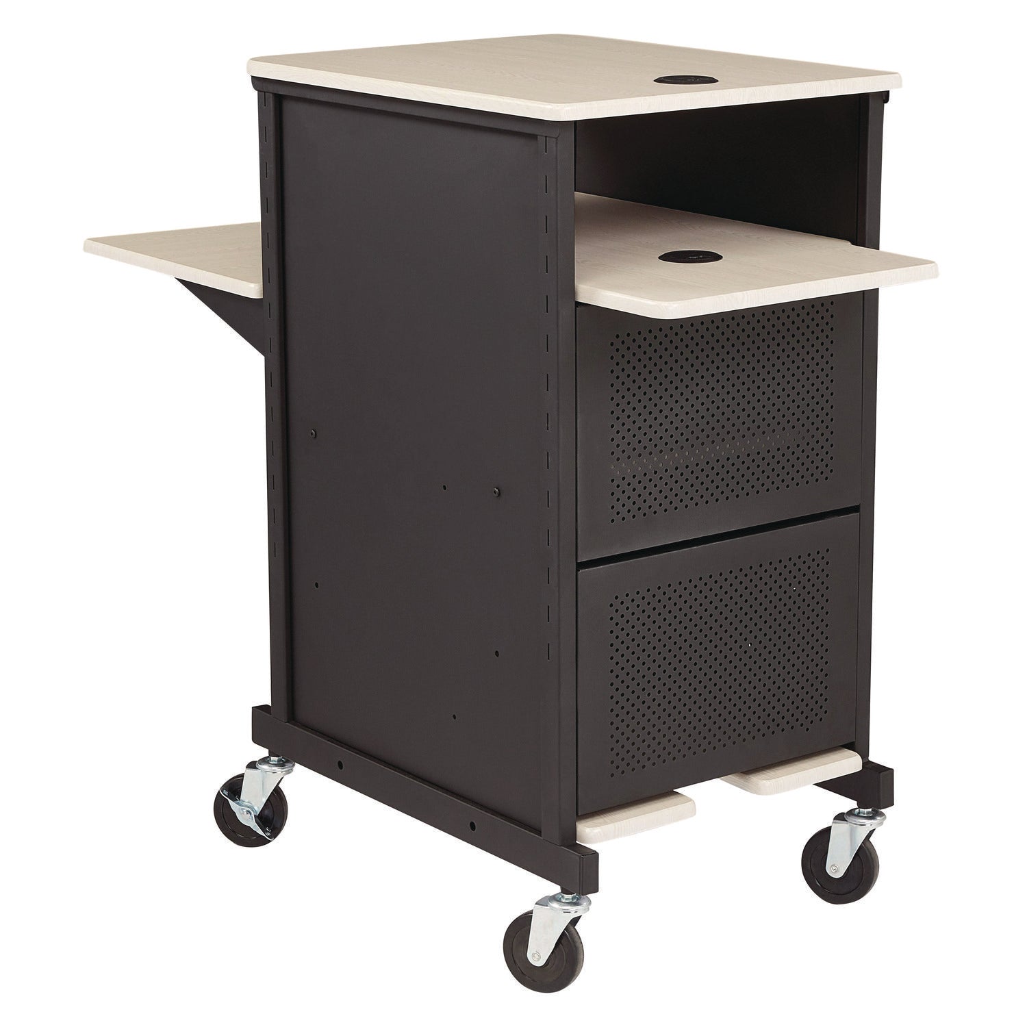 Oklahoma Sound® Jumbo Presentation Cart, 21 x 33 x 40, Ivory/Black