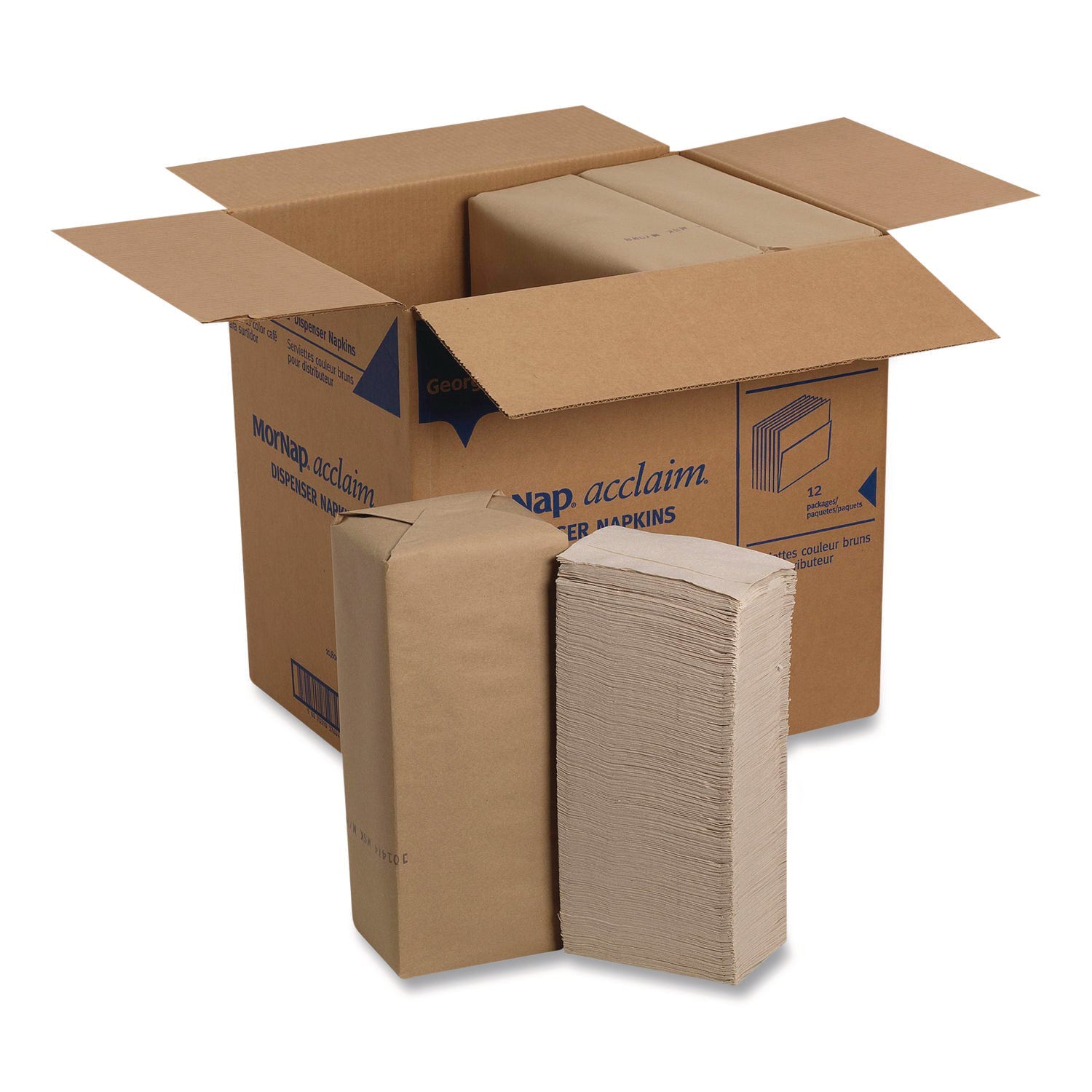 Dixie® Interfold Napkin Refills, 1-Ply, 13 x 8.5, Brown, 900 Napkins/Pack, 12 Packs/Carton