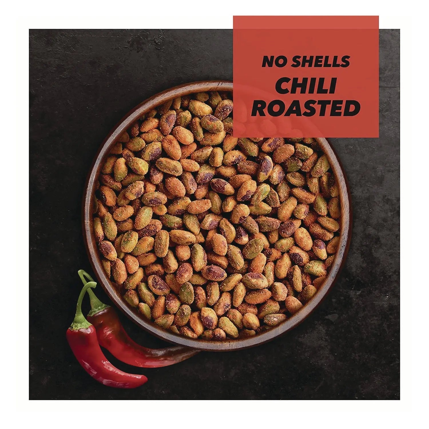 Wonderful® No Shells, Chili Roasted Pistachios, 2.25 oz Packet, 8 Packets/Box, 3 Boxes/Carton