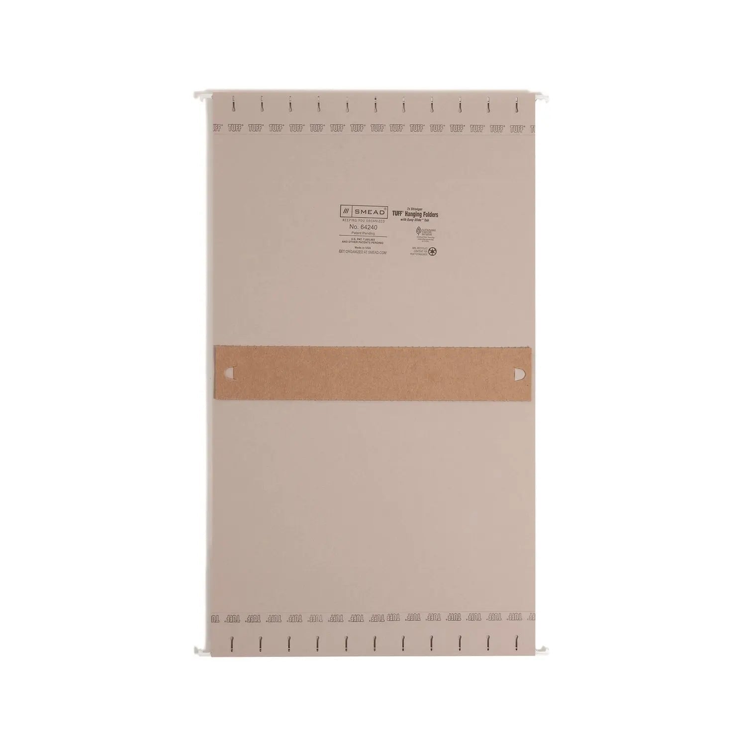 Smead TUFF Extra Capacity Hanging File Folders with Easy Slide Tab, 2" Capacity, Letter, 1/3-Cut Tabs, Steel Gray, 18/Box