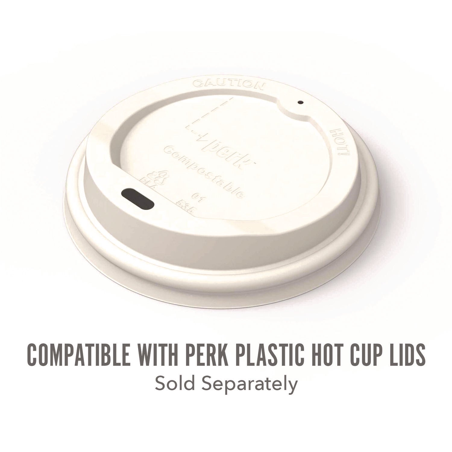 Perk™ Insulated Paper Cup, 10 oz, White/Teal, 40/Pack