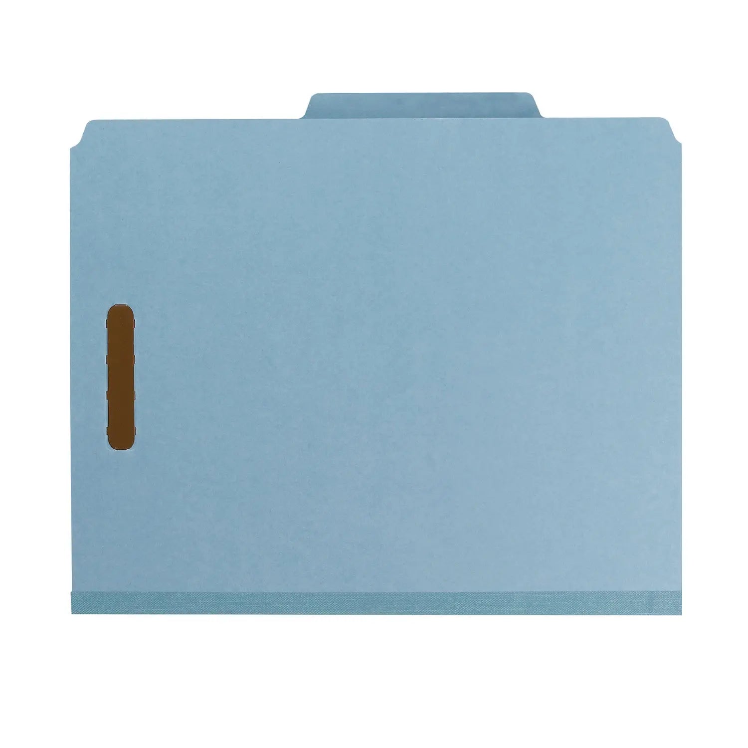 Smead Recycled Pressboard Classification Folders, 2" Expansion, 2 Dividers, 4 Fasteners, Letter Size, Blue Exterior, 10/Box