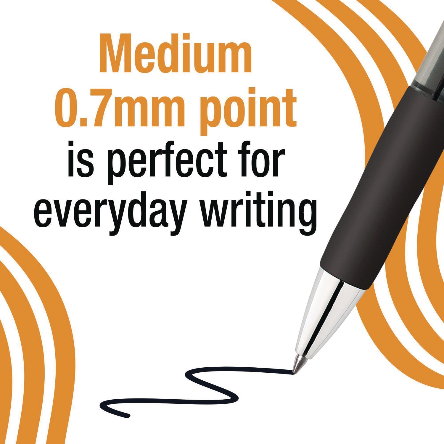 BIC® Gel-ocity Pro Gel Pen, Retractable, Medium 0.7 mm, Black Ink, Translucent Black/Black Barrel, 4/Pack