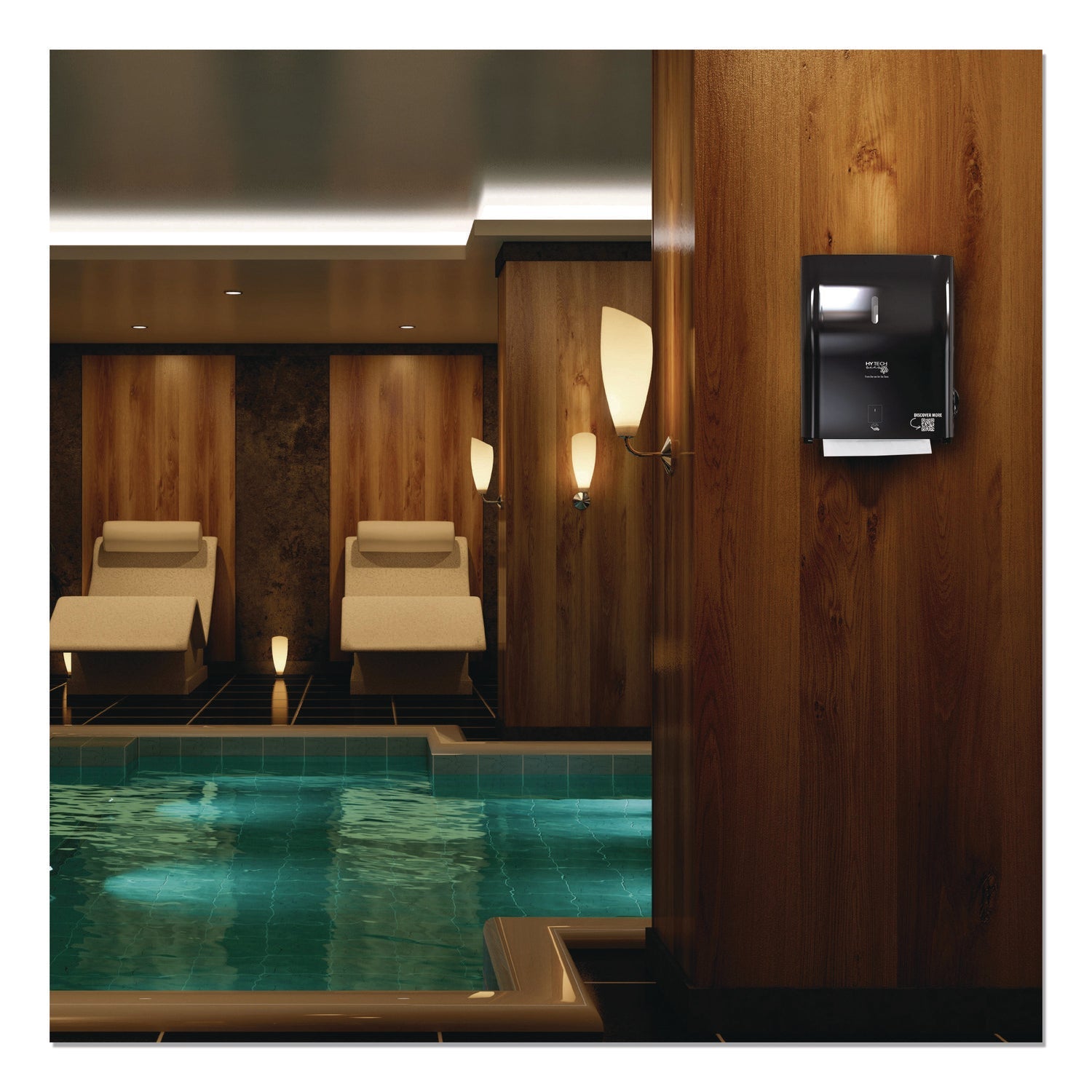 Papernet® Hy Tech Towel Dispenser, Automatic, 11.8 x 9.8 x 14.2, Black