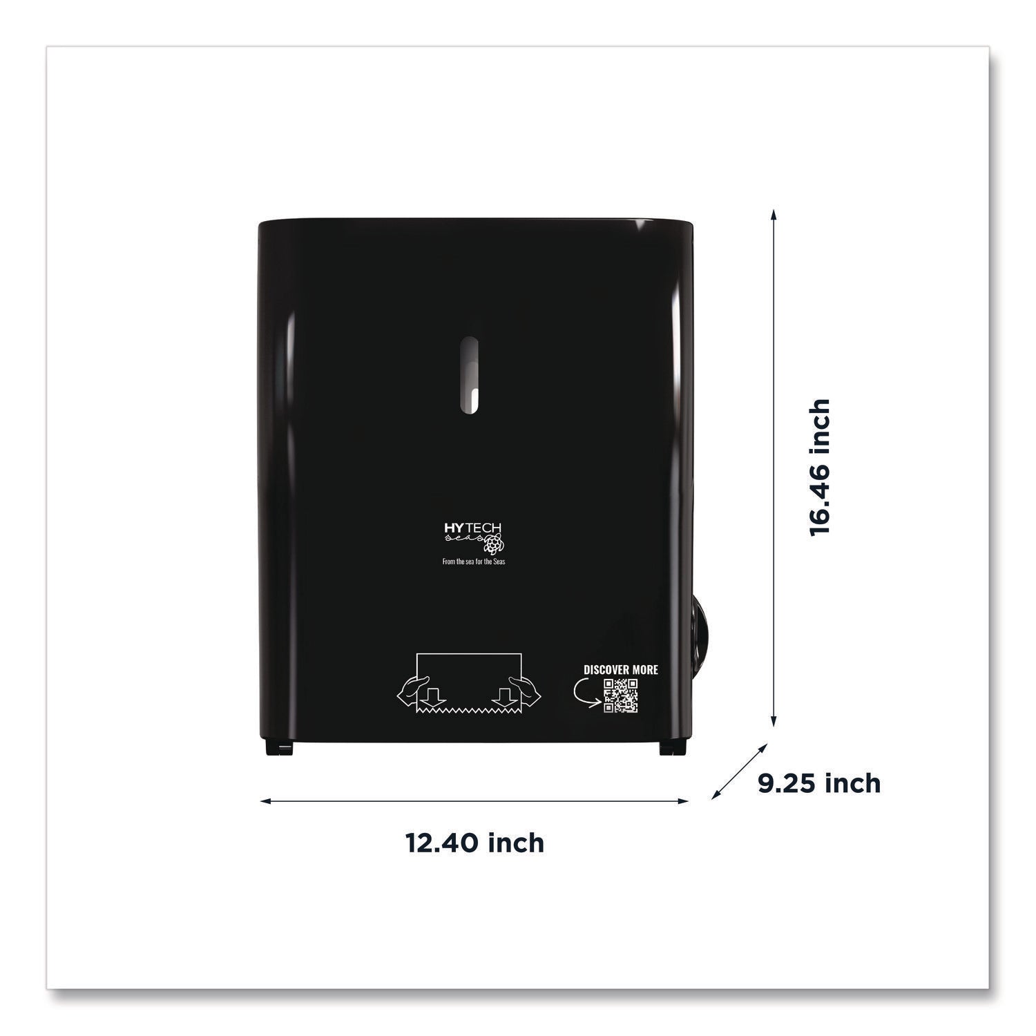 Papernet® Hy Tech Towel Dispenser, Manual, 12.4 x 9.3 x 16.5, Black
