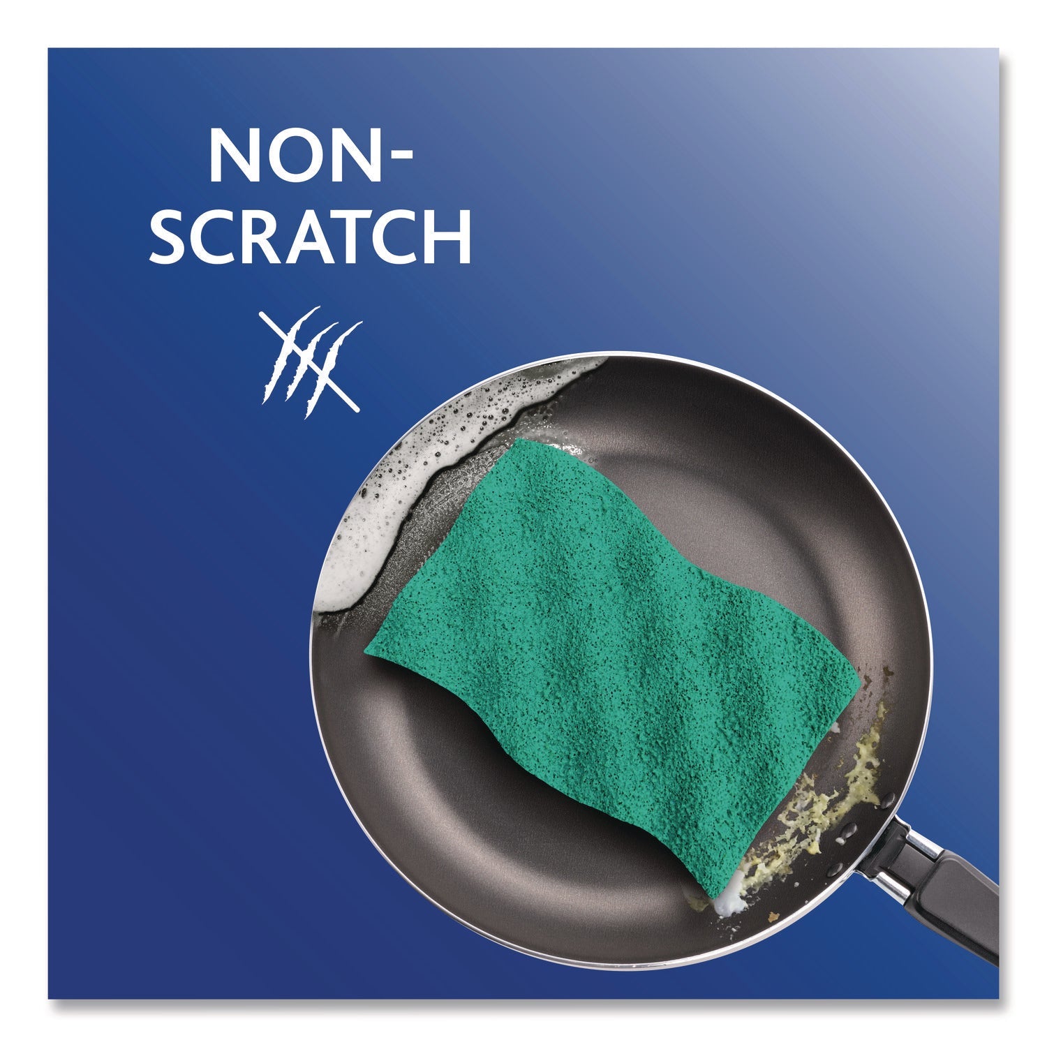 O-Cedar® Scrunge Non-Scratch Scrub Sponge, 2.63" x 4.25", 1" Thick, Green/Blue, 2/Pack