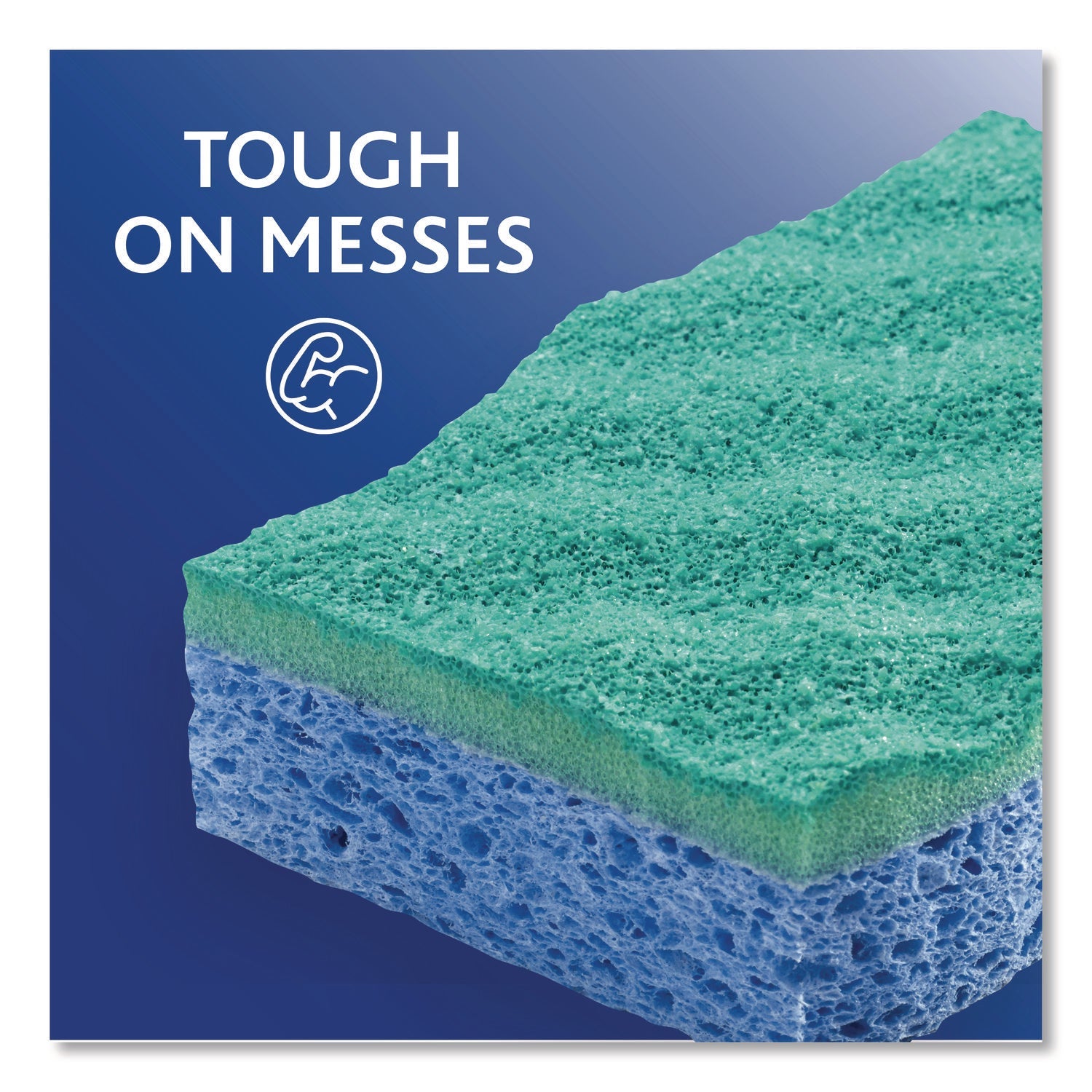 O-Cedar® Scrunge Non-Scratch Scrub Sponge, 2.63" x 4.25", 1" Thick, Green/Blue, 2/Pack
