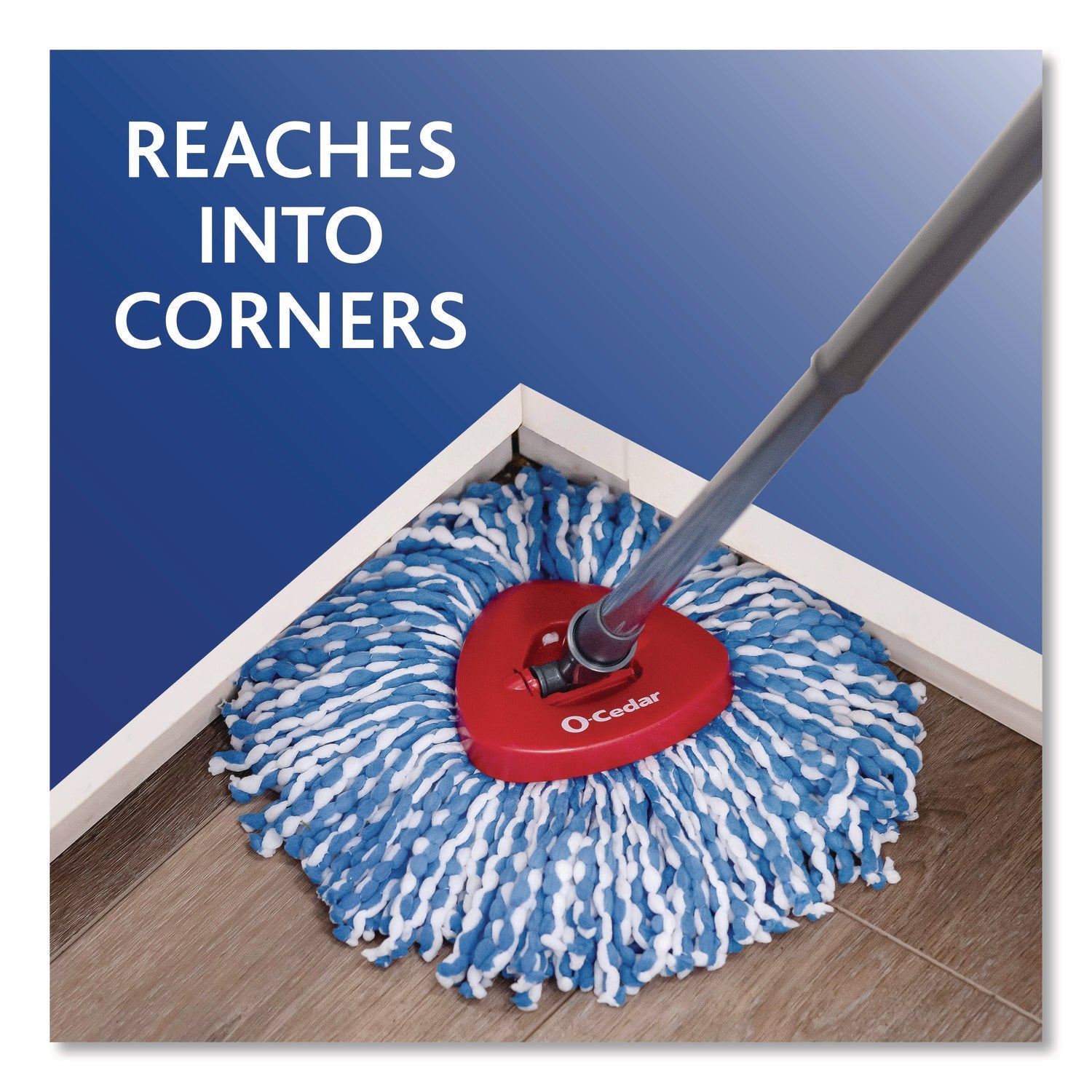 O-Cedar® Rinse Clean Refill, Microfiber, Custom Size for Rinse Clean Mop Systems, Blue/White, 2/Pack