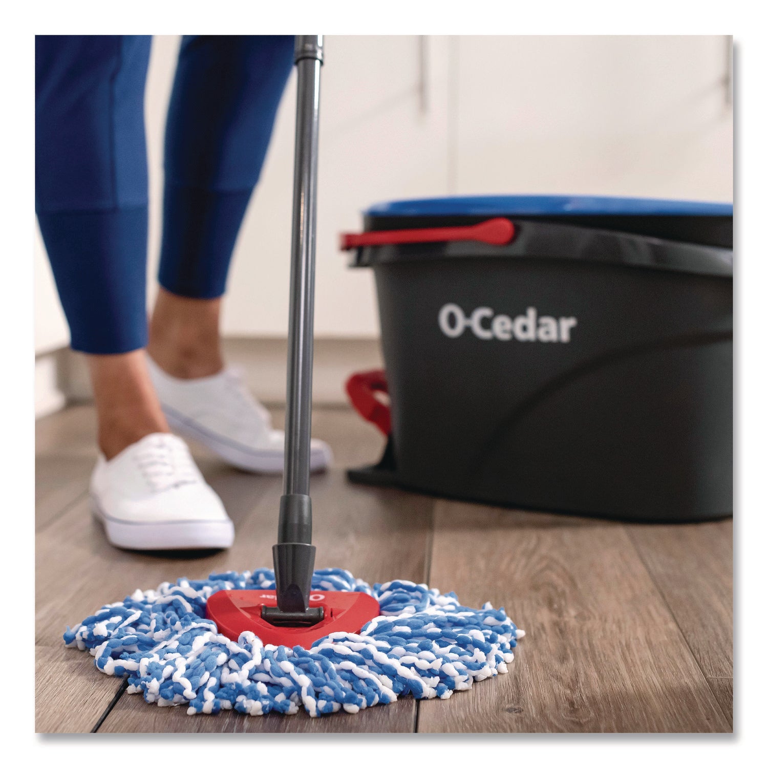 O-Cedar® Rinse Clean Refill, Microfiber, Custom Size for Rinse Clean Mop Systems, Blue/White, 2/Pack