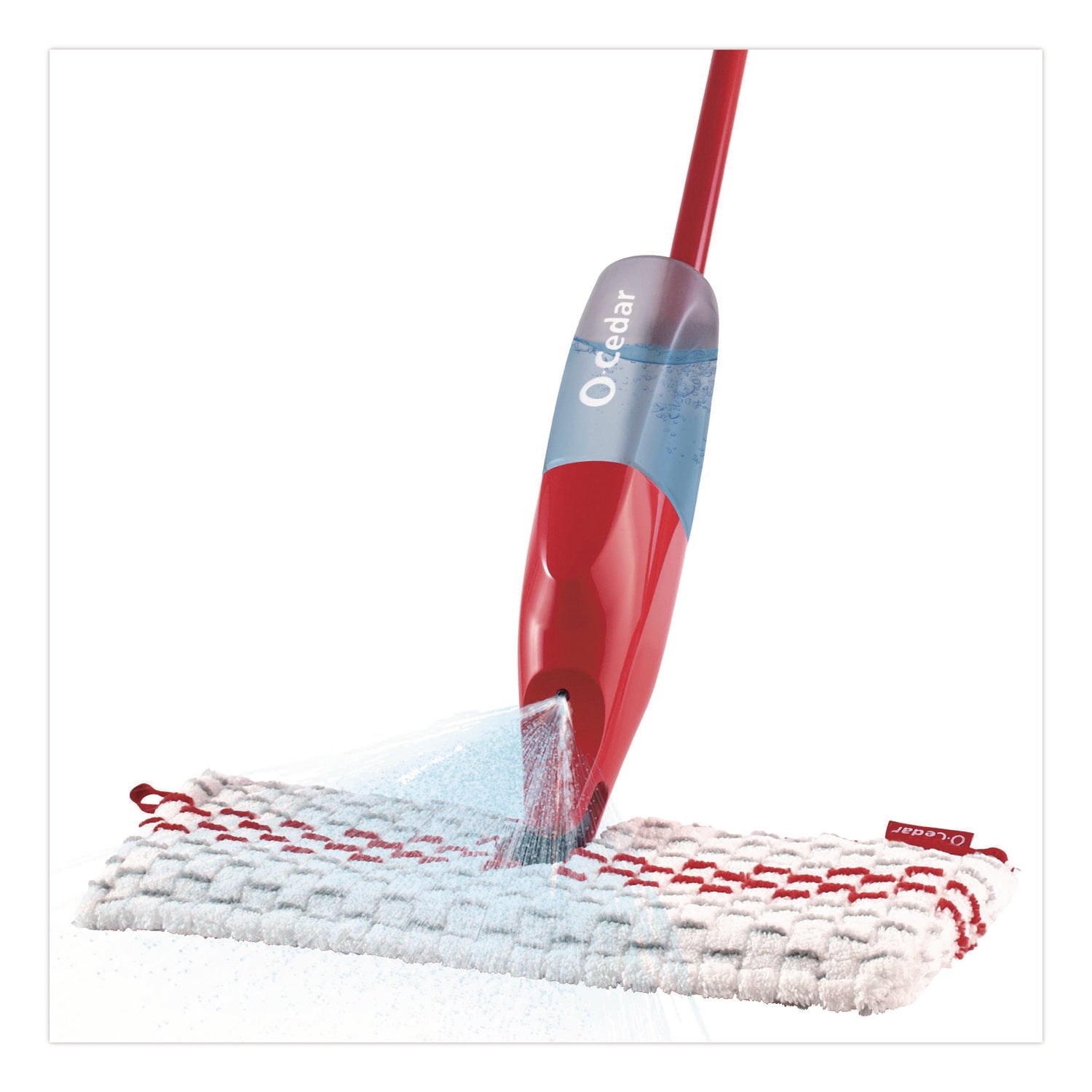 O-Cedar® ProMist MAX Spray Mop, Red/White/Gray Microfiber Head, 48" Red/Black/Gray Plastic Handle