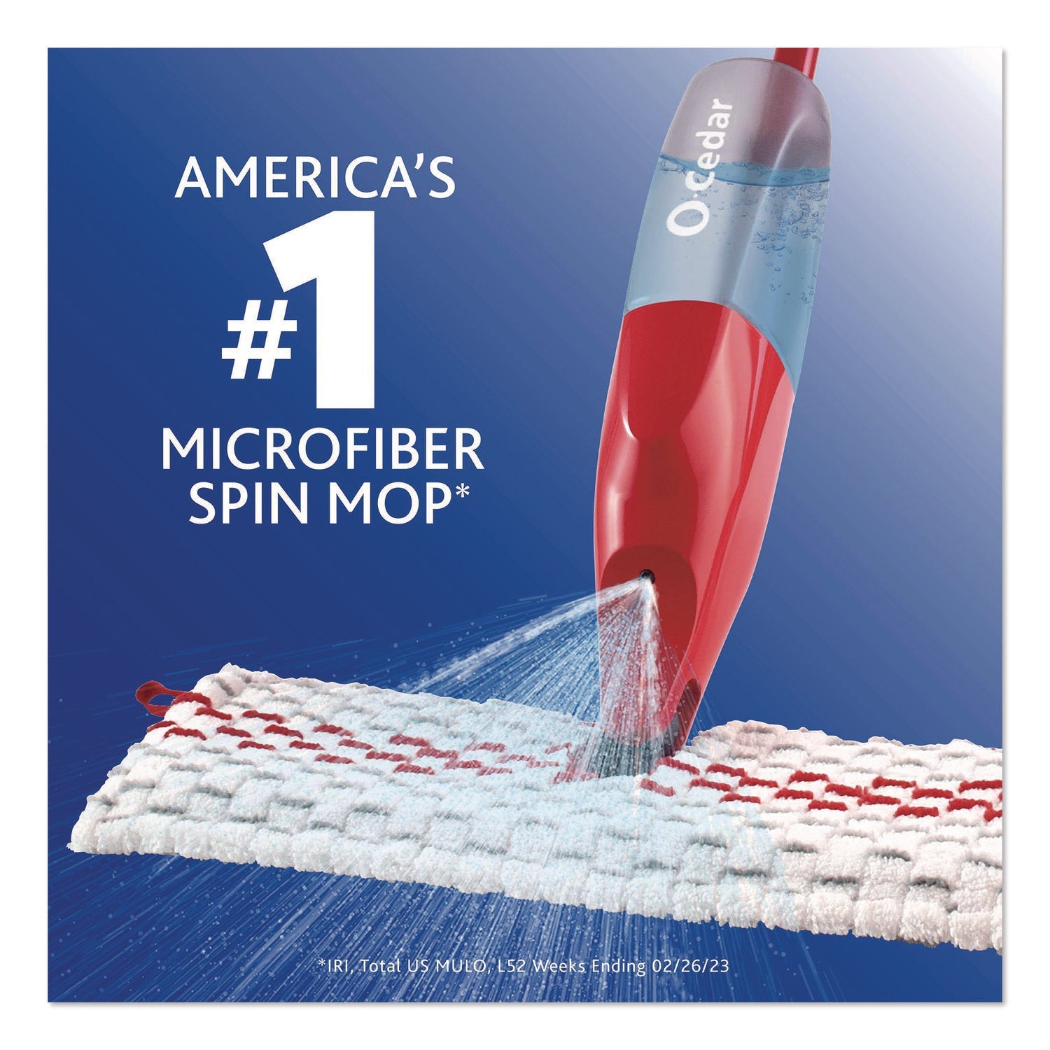 O-Cedar® ProMist MAX Spray Mop, Red/White/Gray Microfiber Head, 48" Red/Black/Gray Plastic Handle