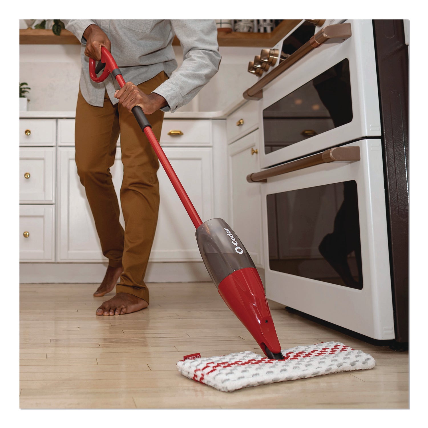 O-Cedar® ProMist MAX Refill, Microfiber, Custom Size for ProMist Mop System, Red/White/Gray, 4/Carton