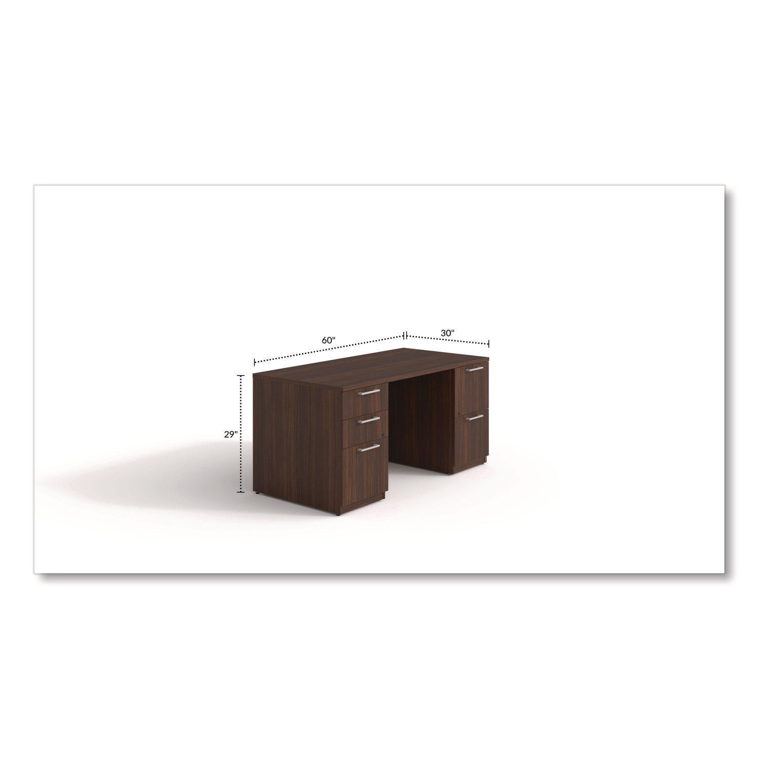 Alera® Alera Seville Series Double Pedestal Desk, 60" x 30" x 29", Mahogany