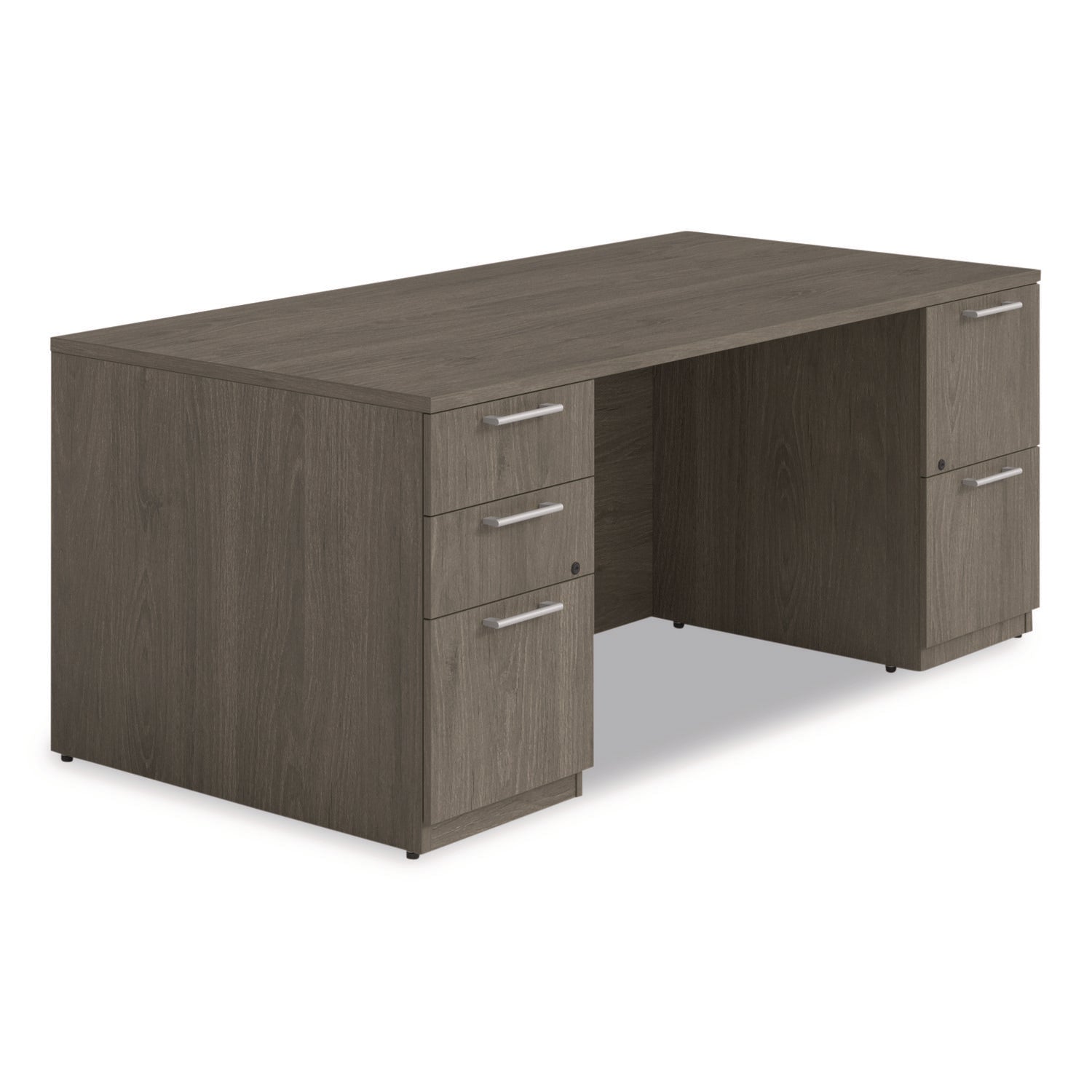 Alera® Alera Seville Series Double Pedestal Desk, 72" x 36" x 29", Walnut