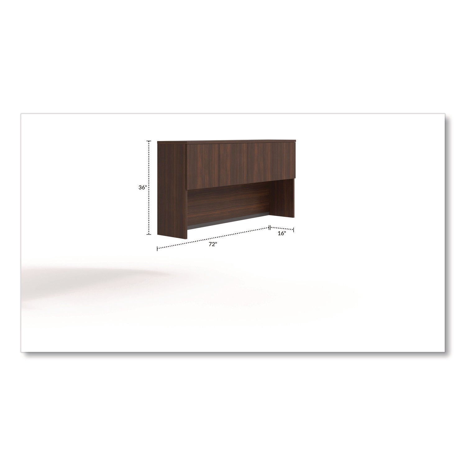 Alera® Alera Seville Hutch with Doors, 4 Compartments, 72" x 16" x 36", Mahogany