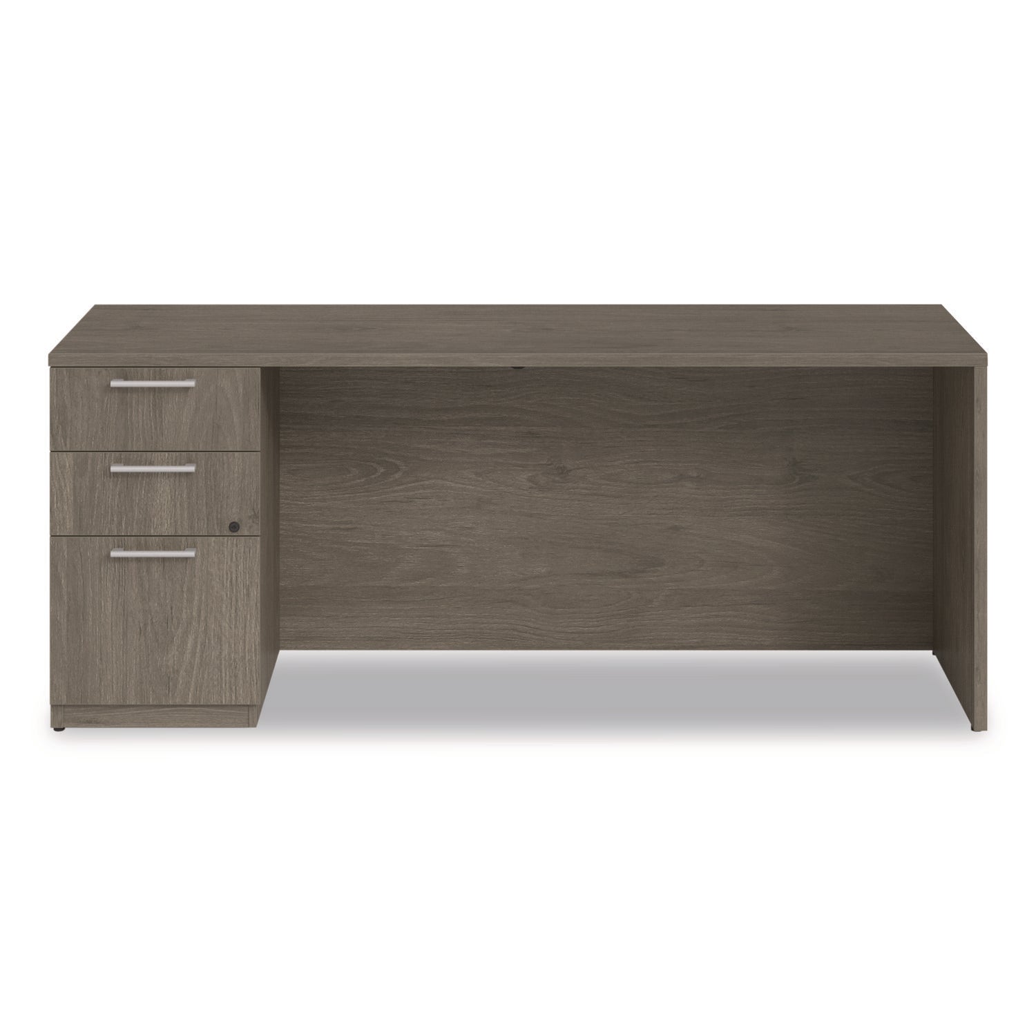 Alera® Alera Seville Series Credenza with Pedestal, Left Pedestal, 72w x 24d x 29h, Walnut