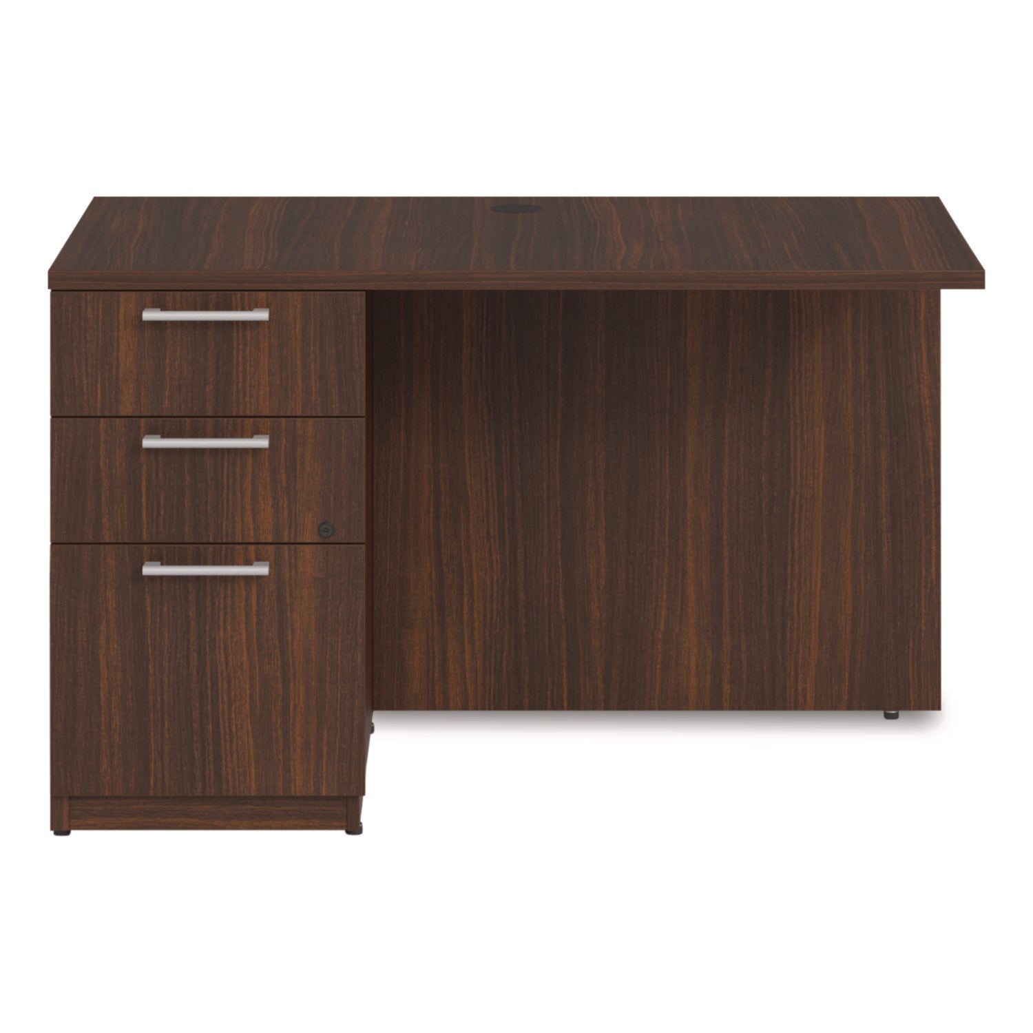 Alera® Seville Series Desk Return with Pedestal, Left, 48" x 24" x 29", Mahogany