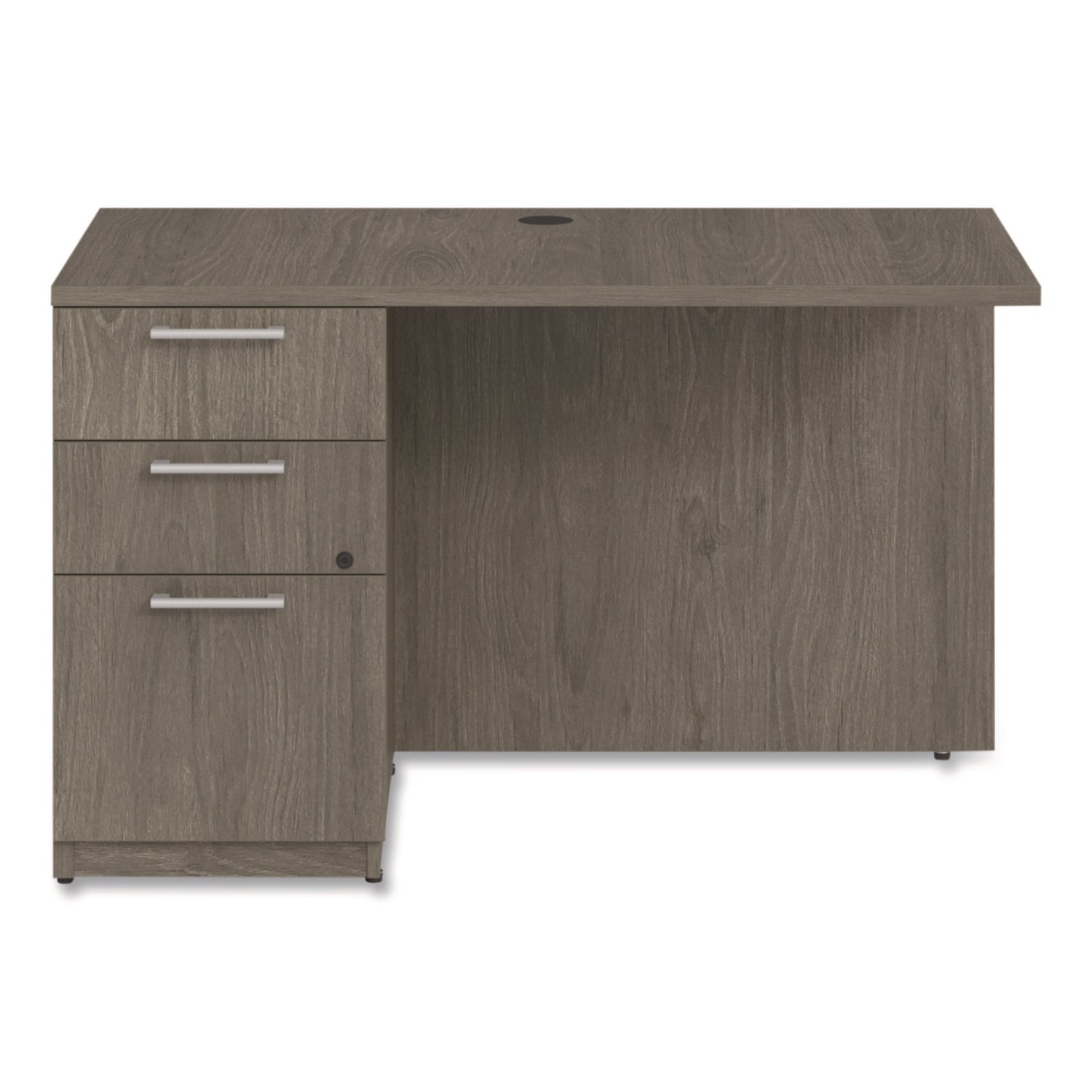 Alera® Seville Desk Return with Pedestal, Left, 48" x 24" x 29", Walnut