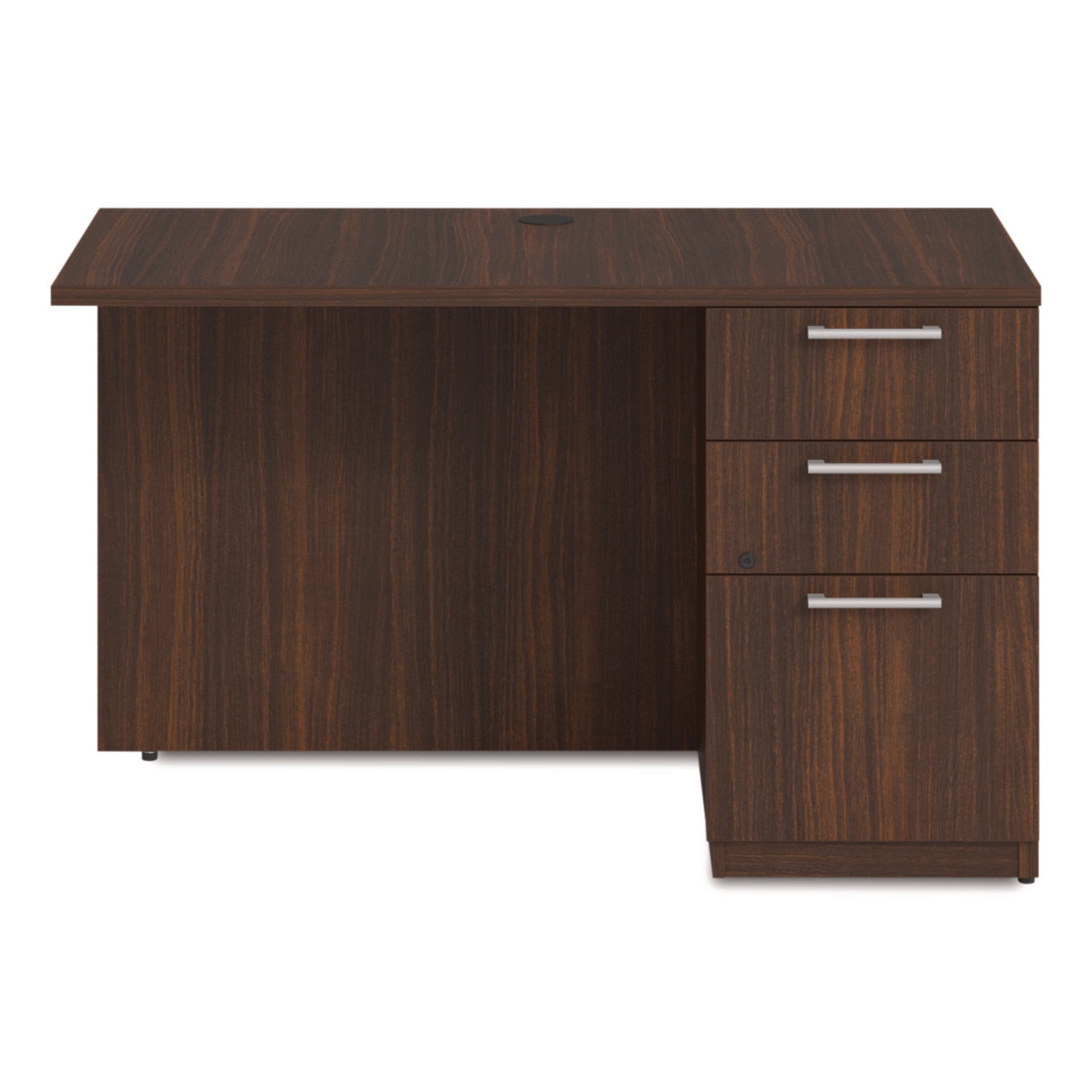 Alera® Seville Desk Return with Pedestal, Right, 48" x 24" x 29", Mahogany