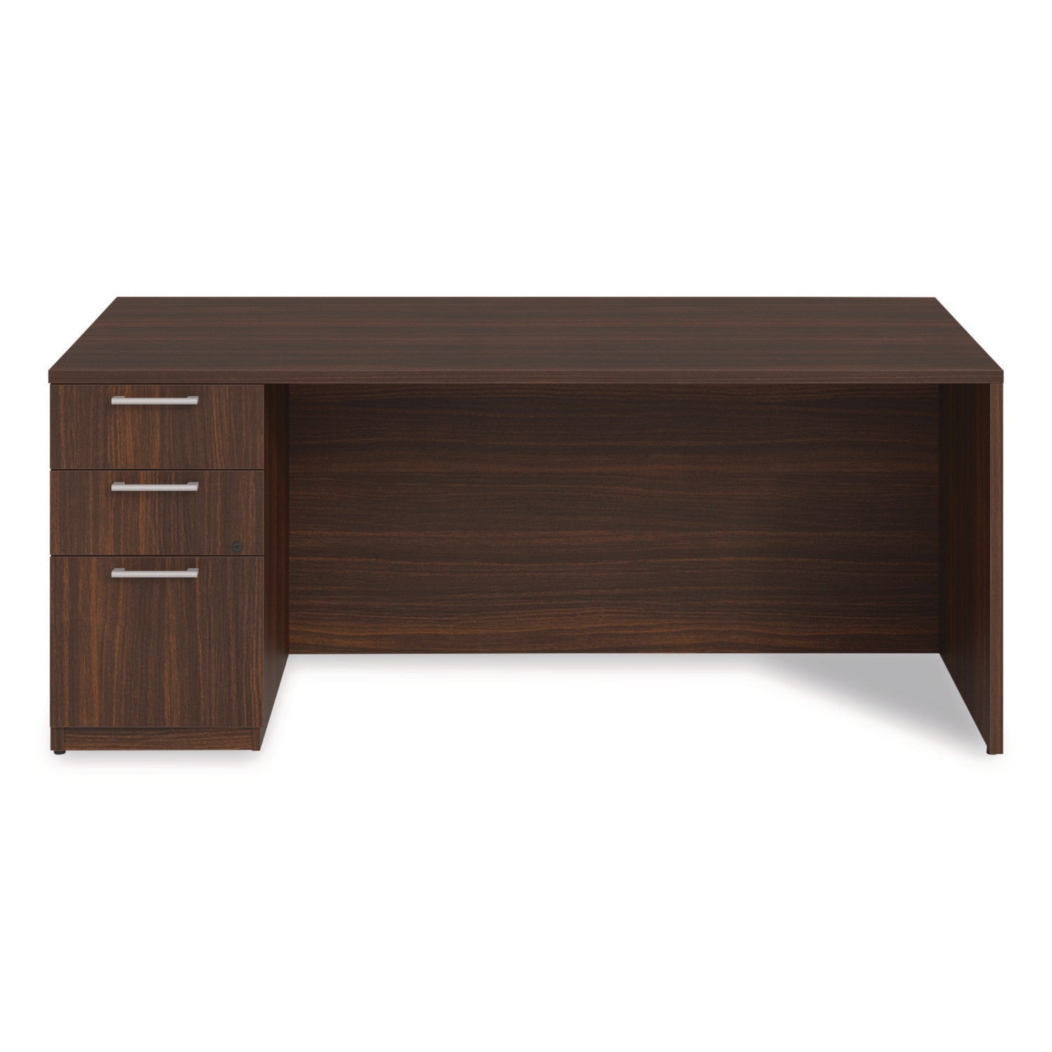 Alera® Alera Seville Series Single Pedestal Desk, Left Pedestal, 72" x 36" x 29", Mahogany
