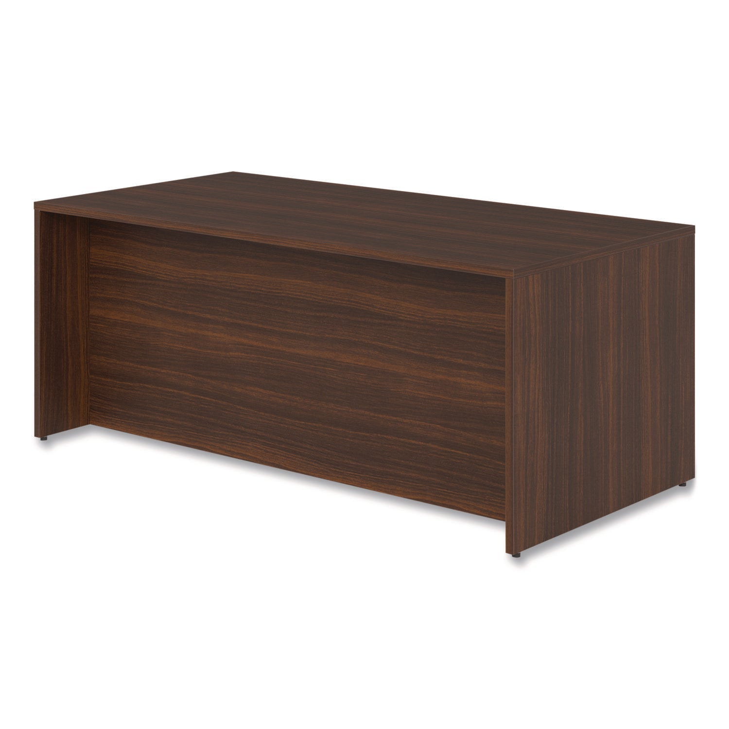 Alera® Alera Seville Series Single Pedestal Desk, Left Pedestal, 72" x 36" x 29", Mahogany